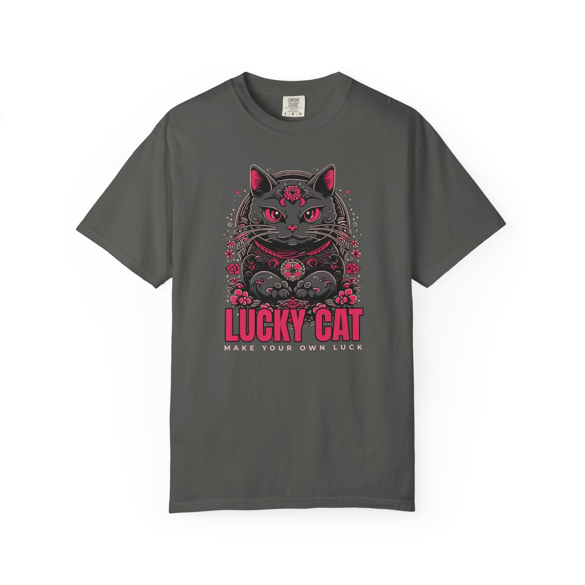 Lucky Cat Graphic T-Shirt — Gothic Maneki Neko Tee