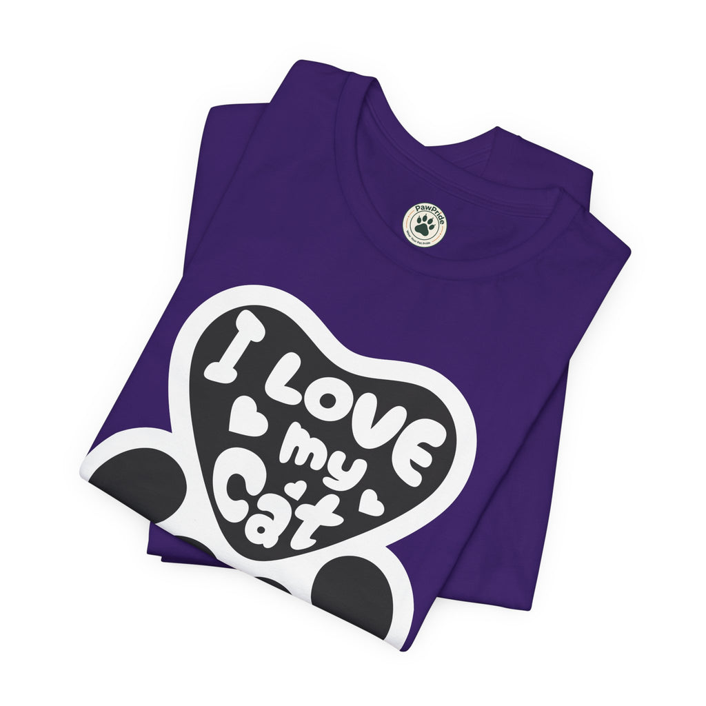 I Love My Cat Paw T-Shirt — Cute Cat Lover Tee