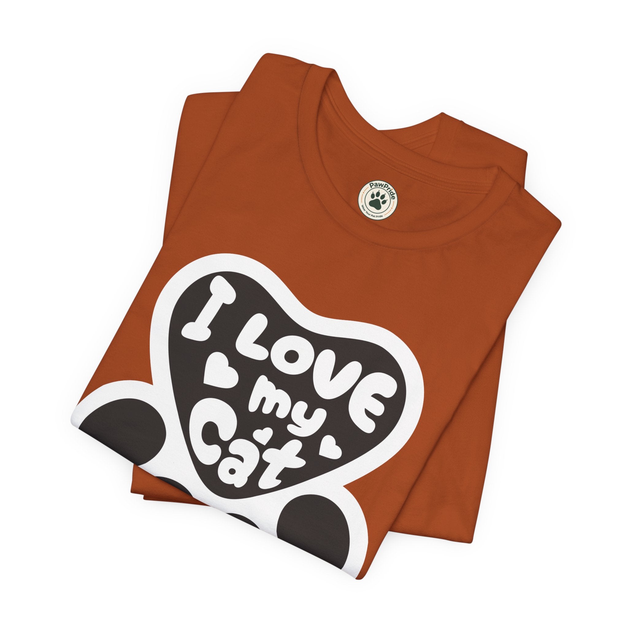 I Love My Cat Paw T-Shirt — Cute Cat Lover Tee
