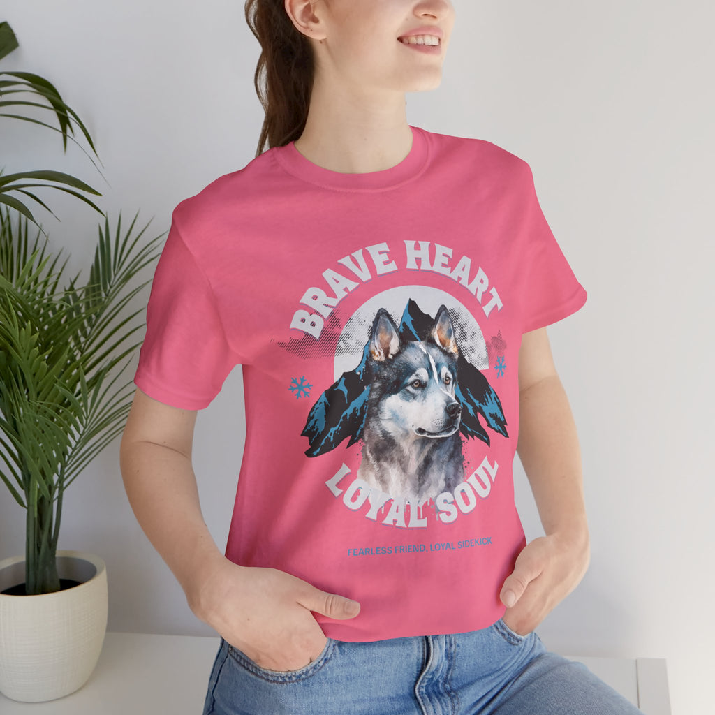 Husky T-Shirt "Brave Heart Loyal Soul" – Wildlife Mountain Graphic Tee