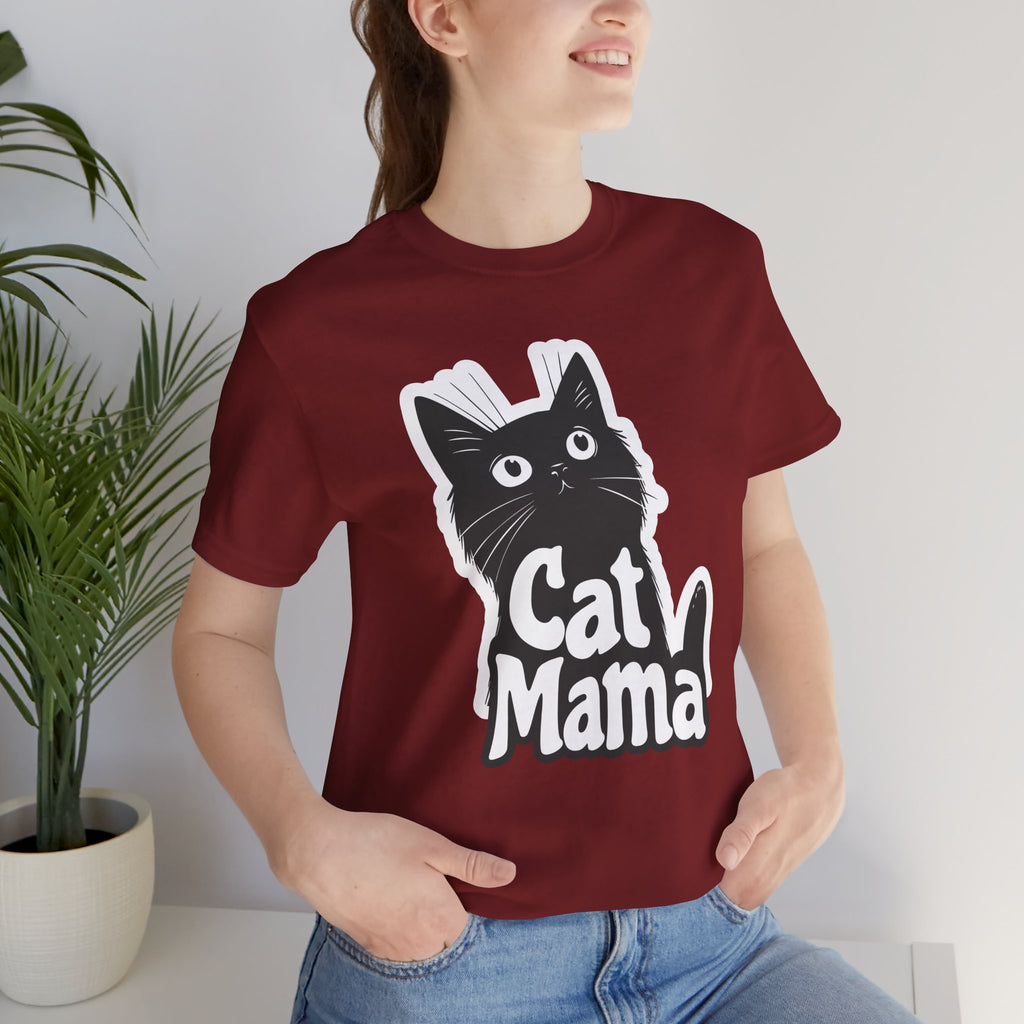 Cat Mama T-Shirt – Cute Black Cat Graphic Tee for Cat Lovers