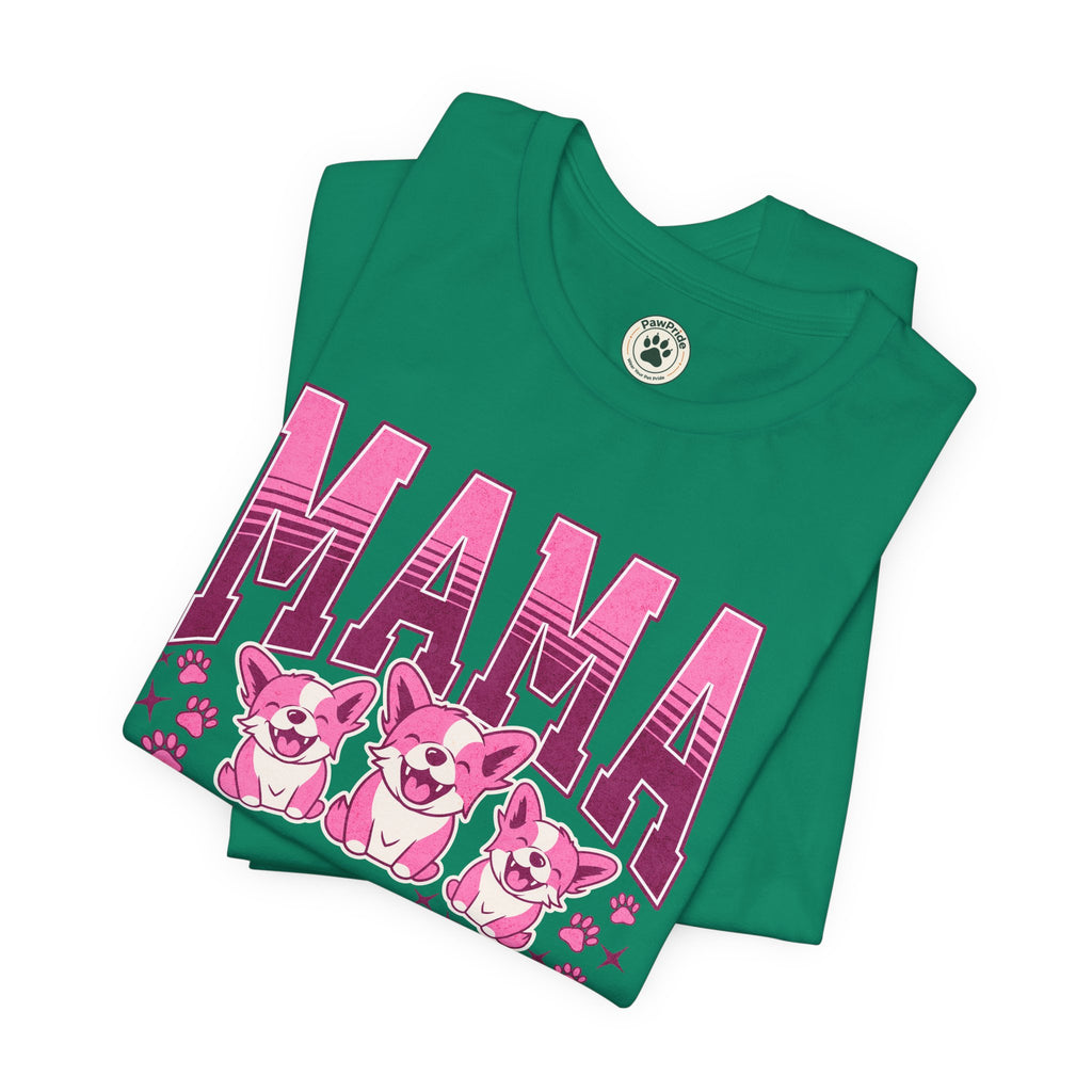 Mama Tee — Pink Corgi Mom Graphic T-Shirt