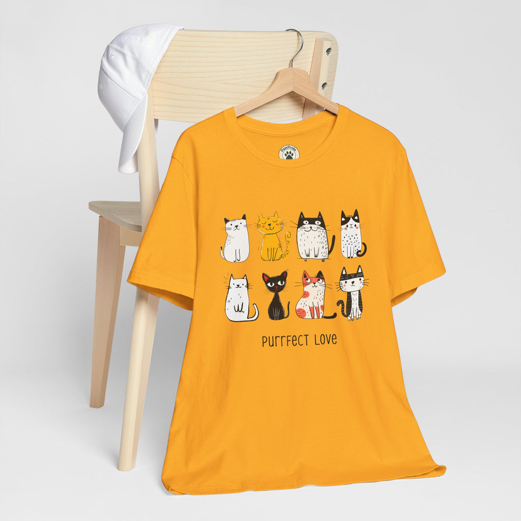 Purrfect Love Cat T-Shirt — Cute Cartoon Cats Tee for Cat Lovers