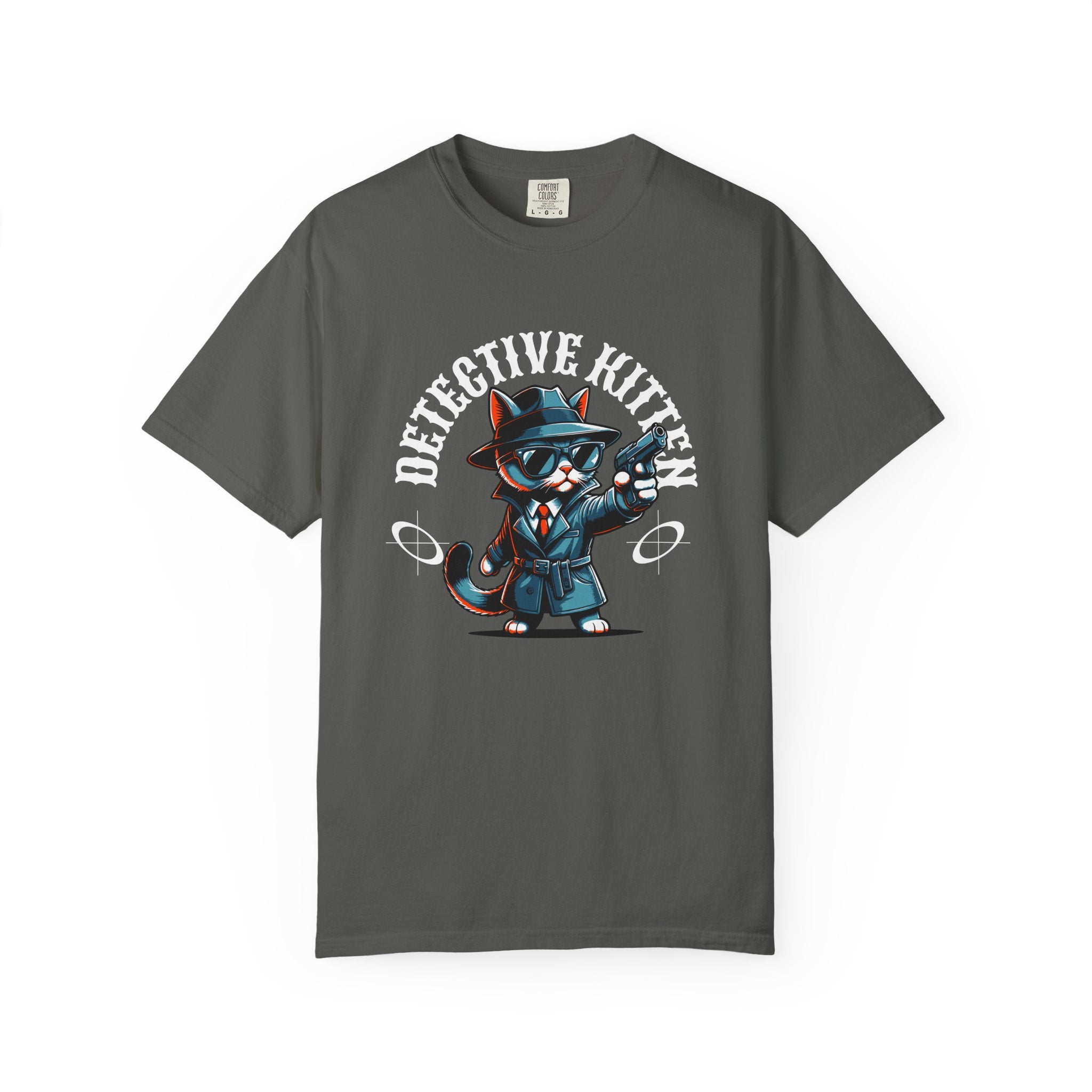 Detective Kitten T-Shirt — Cute Noir Cat Graphic Tee