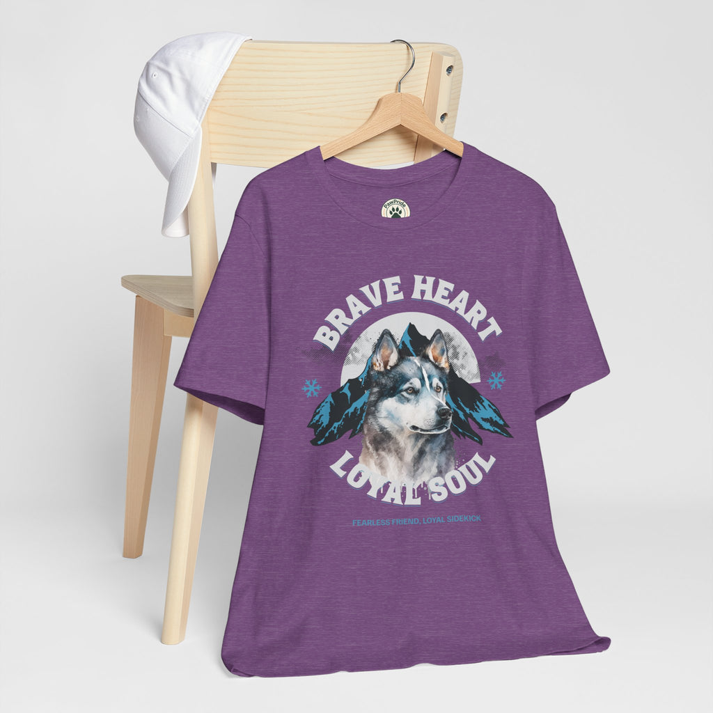 Husky T-Shirt "Brave Heart Loyal Soul" – Wildlife Mountain Graphic Tee