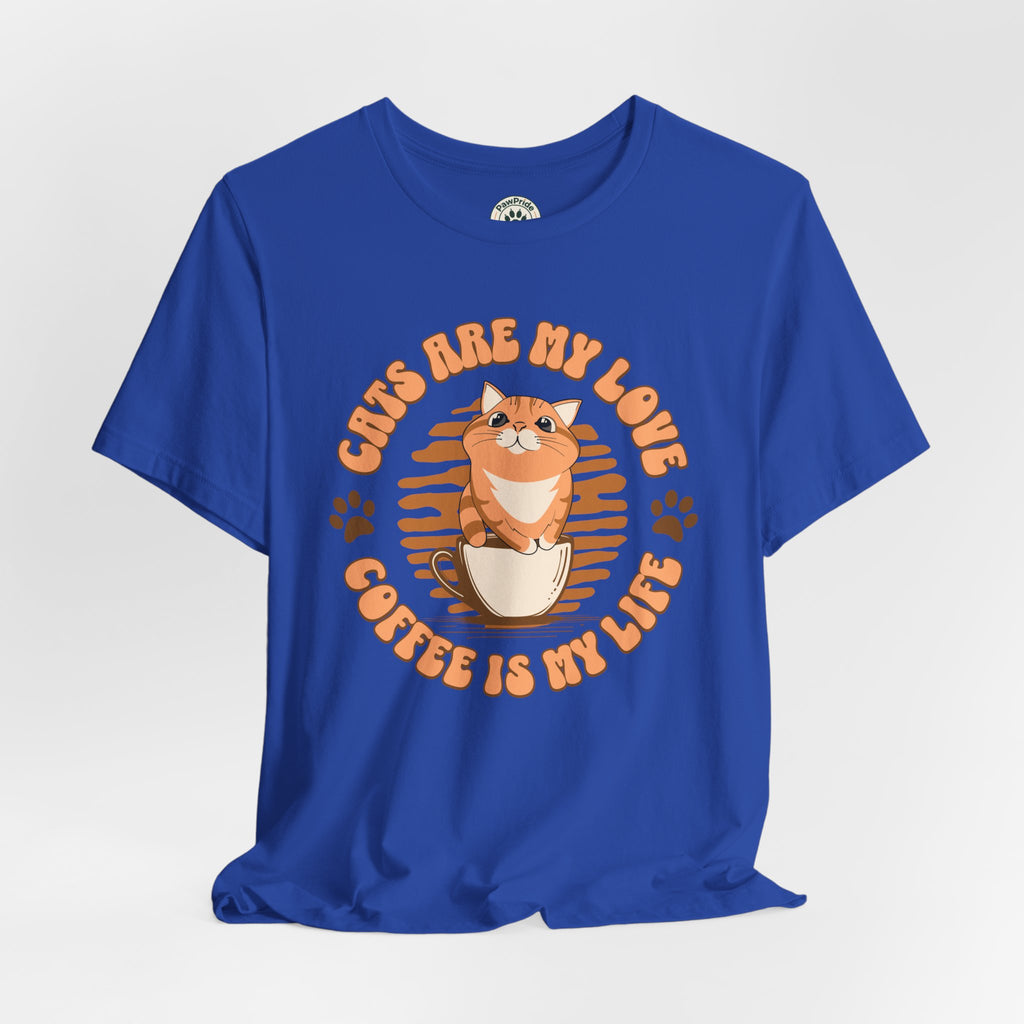 Cat & Coffee Tee — "Cats Are My Love, Coffee Is My Life" Cute Graphic T‑Shirt