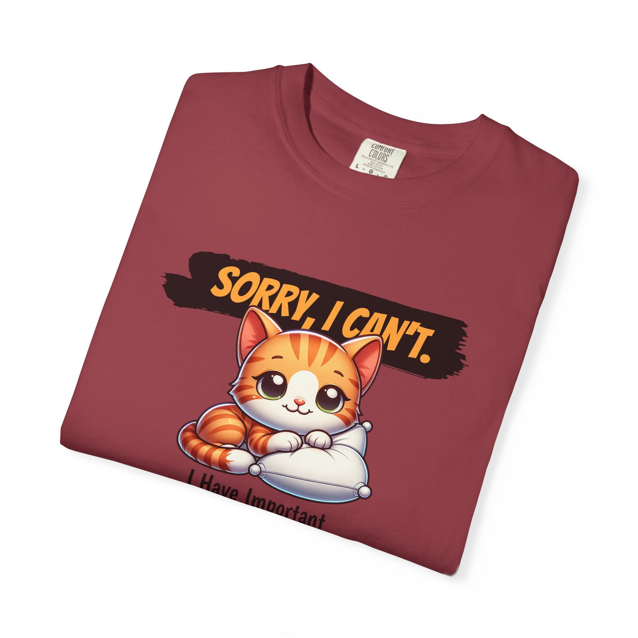 Cat Naps Scheduled T-Shirt — "Sorry, I Can't" Cute Cat Nap Graphic Tee