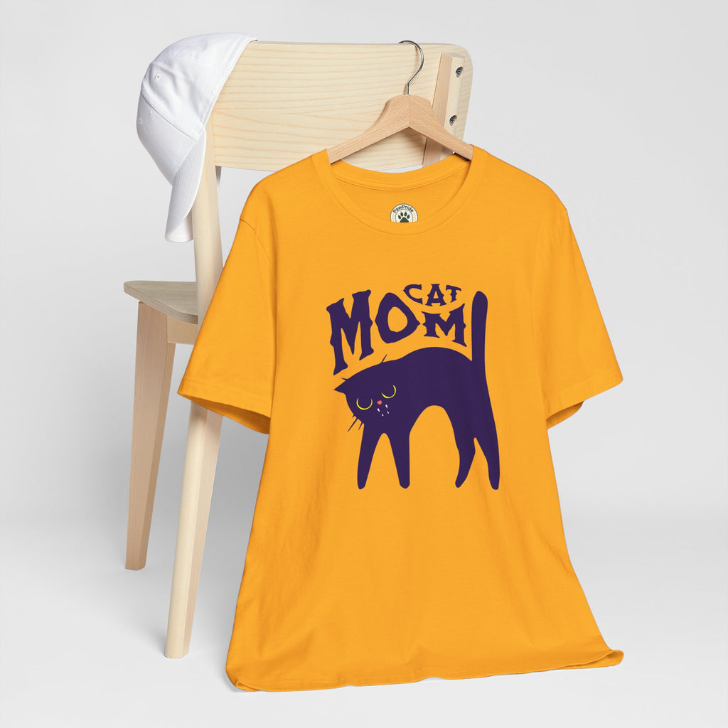 Cat Mom Graphic Tee — Cute Black Cat Illustration