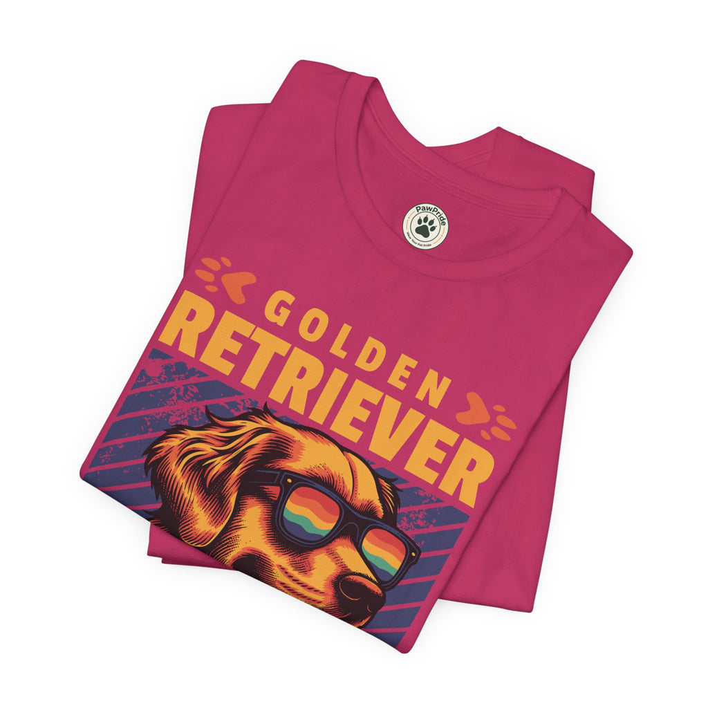 Golden Retriever T‑Shirt — 'Color My Life' Retro Dog Graphic Tee