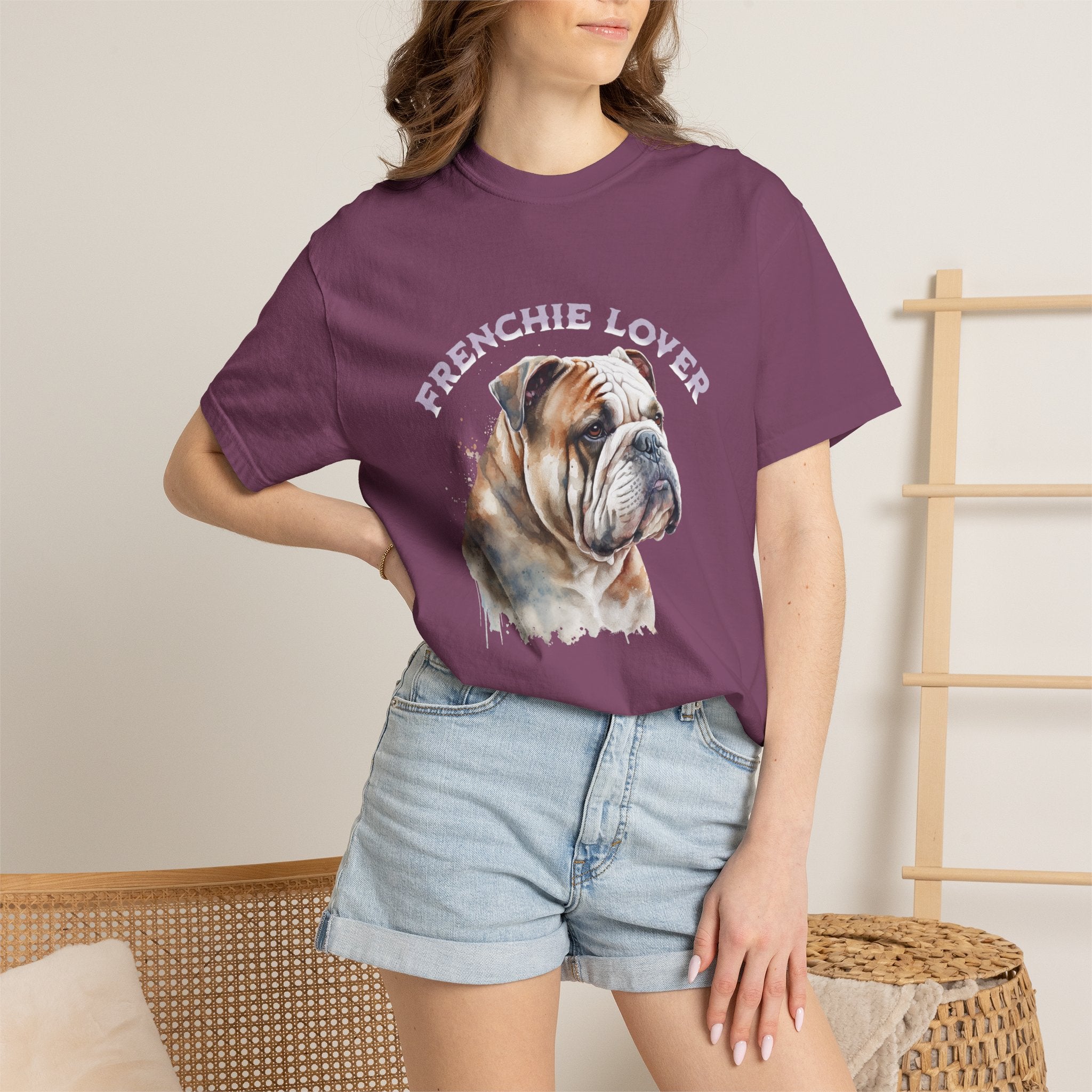 Frenchie Lover T-Shirt — Watercolor English Bulldog Tee