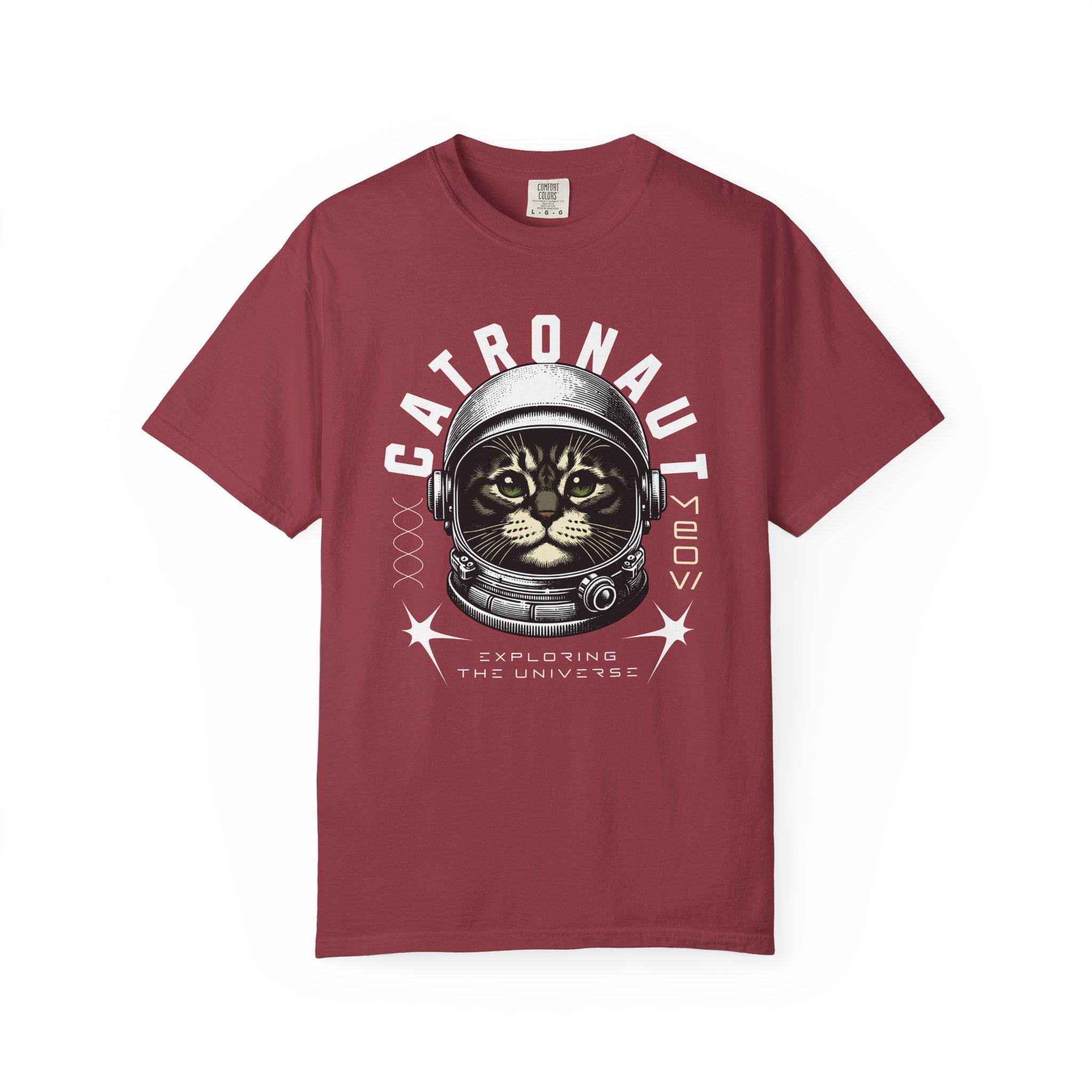Catronaut T‑Shirt — Retro Space Cat Helmet Graphic Tee