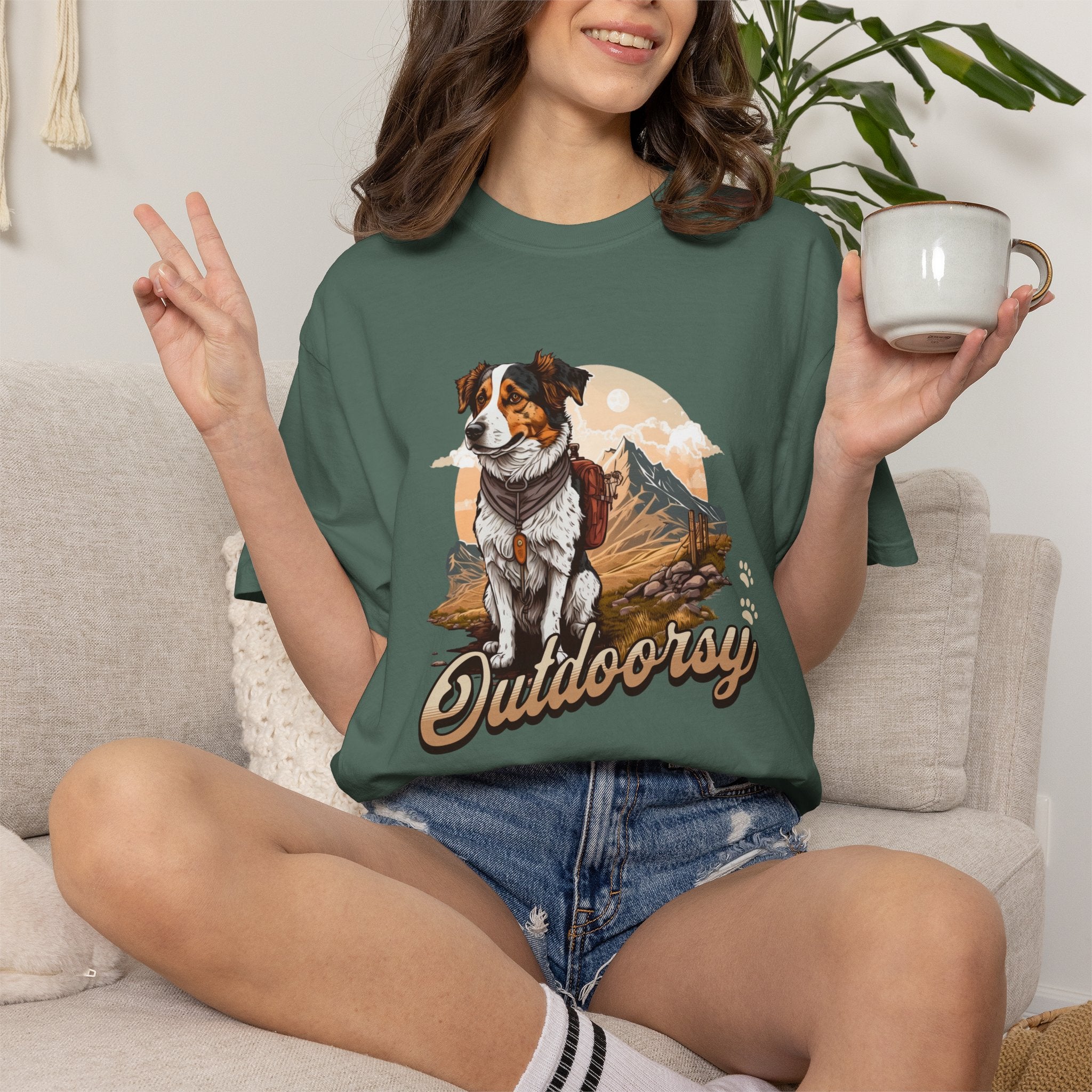 Outdoory Dog T-Shirt — Adventure Mountain Pup Graphic Tee