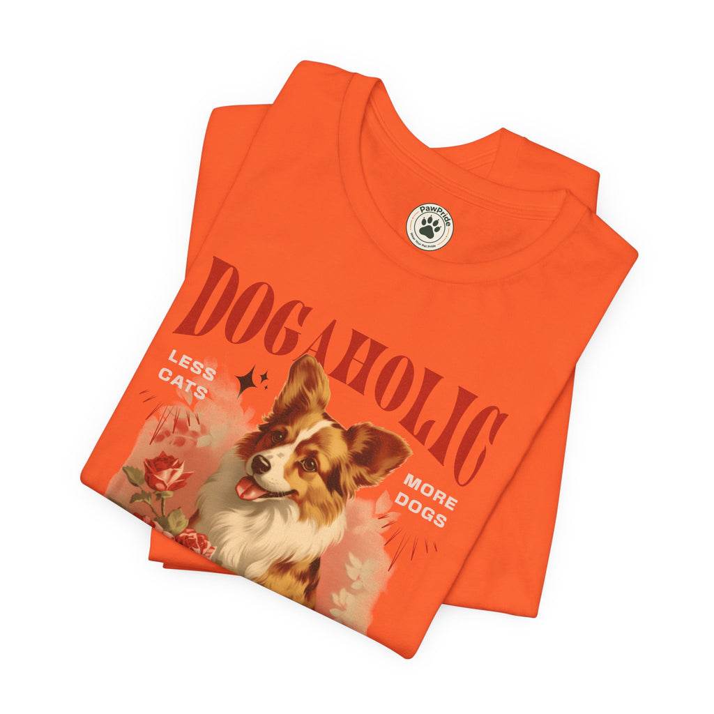 Dogaholic Graphic Tee — Vintage Floral Dog Lover T-Shirt