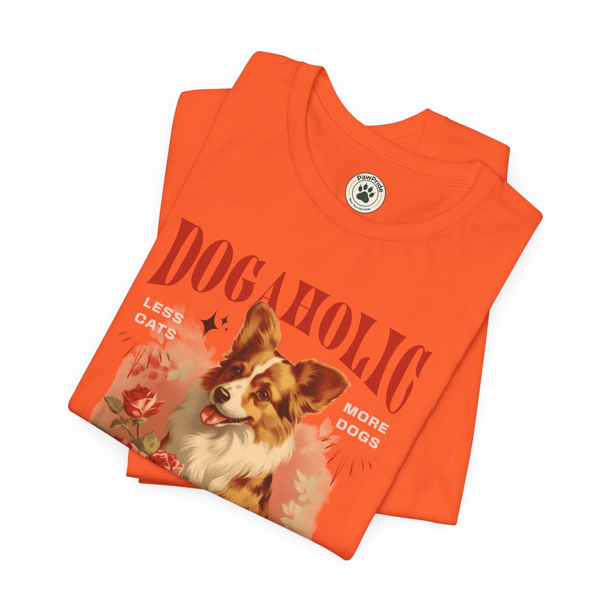 Dogaholic Graphic Tee — Vintage Floral Dog Lover T-Shirt