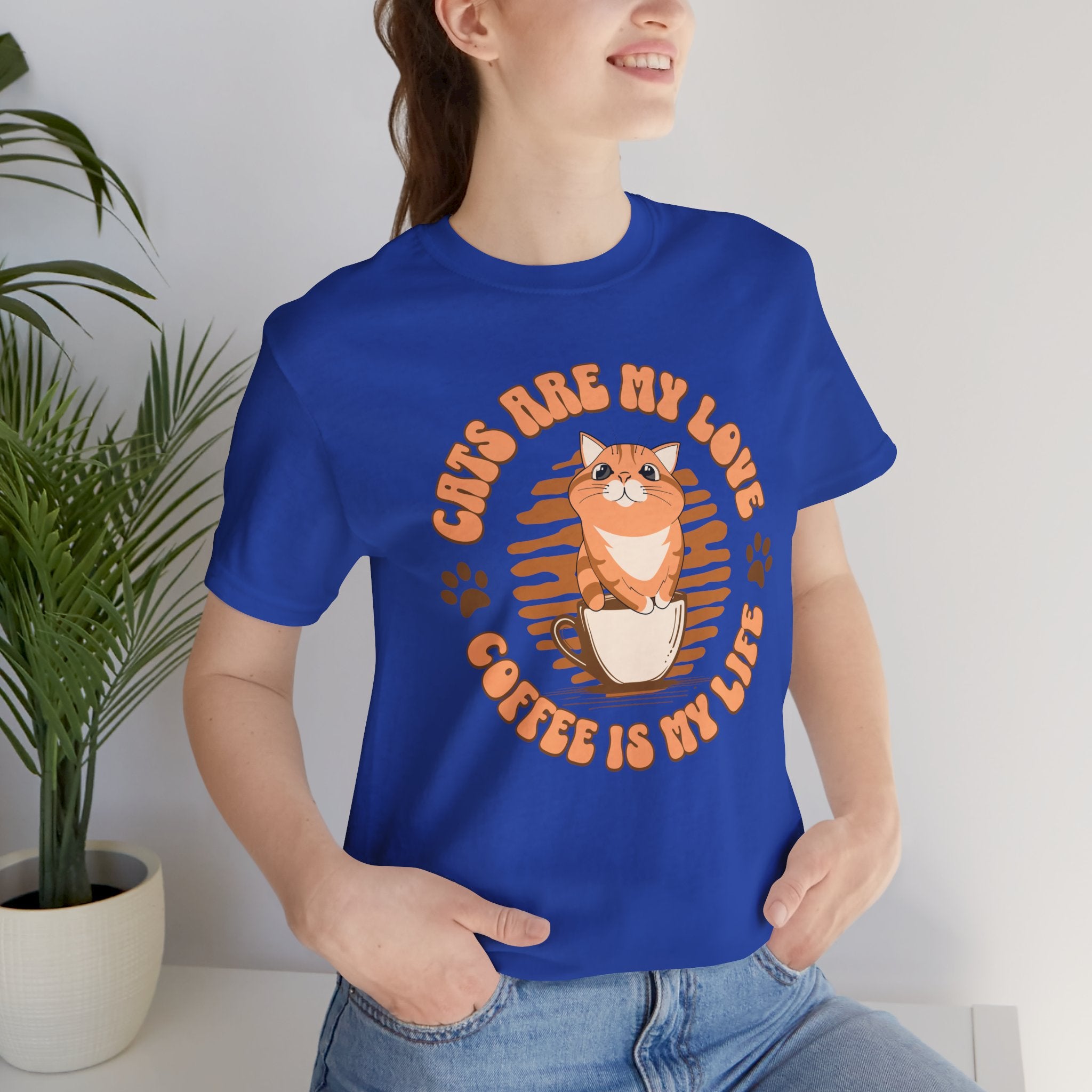 Cat & Coffee Tee — "Cats Are My Love, Coffee Is My Life" Cute Graphic T‑Shirt