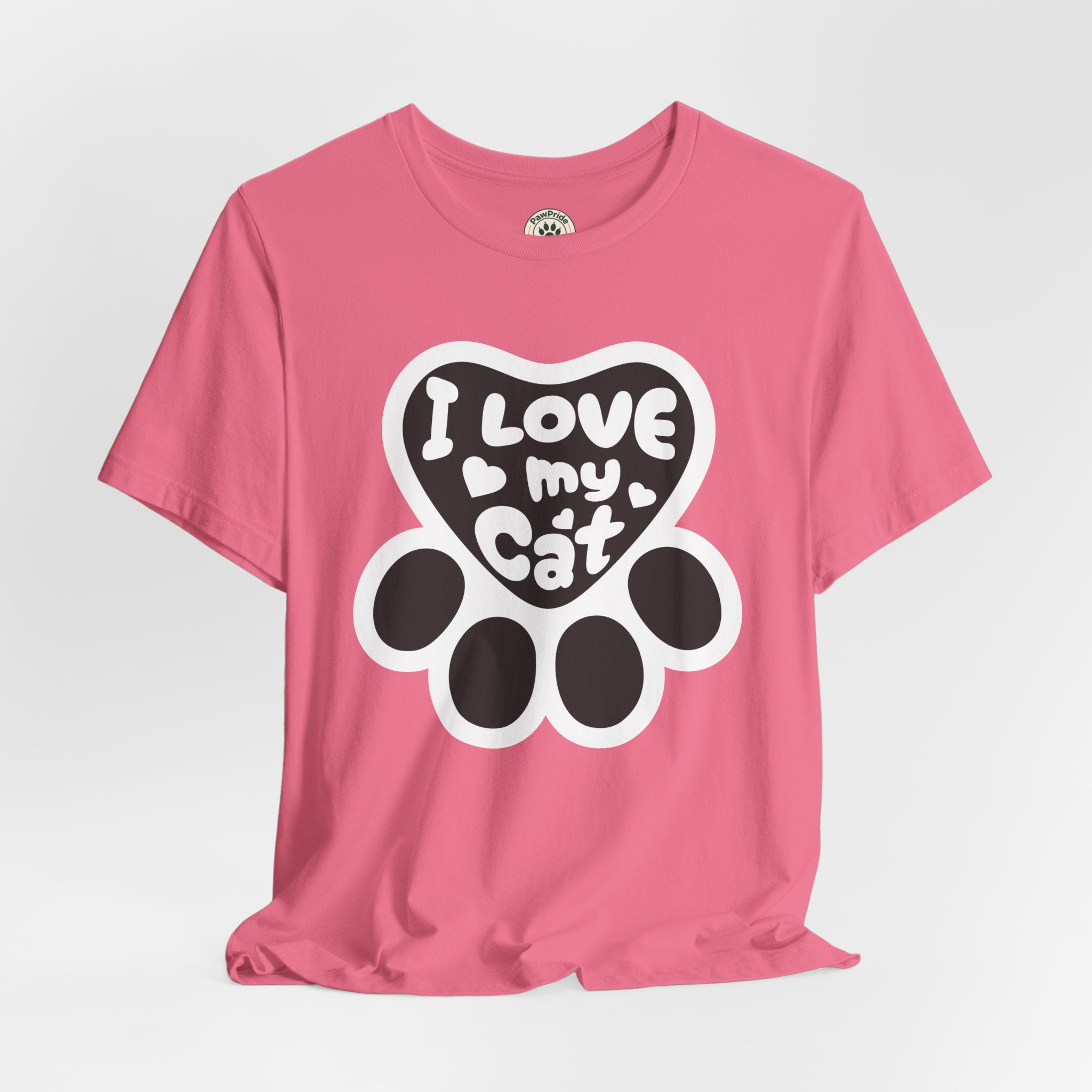 I Love My Cat Paw T-Shirt — Cute Cat Lover Tee