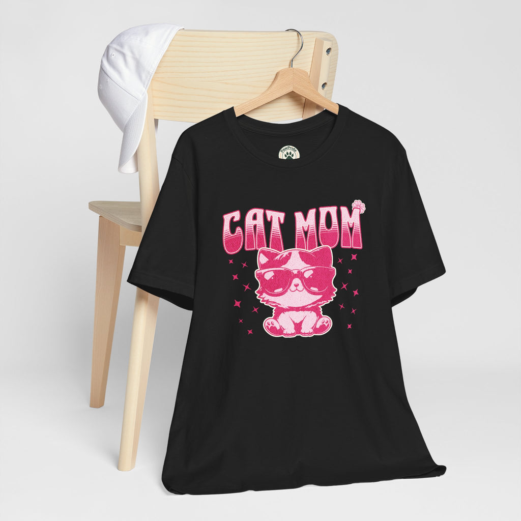 Cat Mom T-Shirt — Pink Cute Cat Graphic Tee