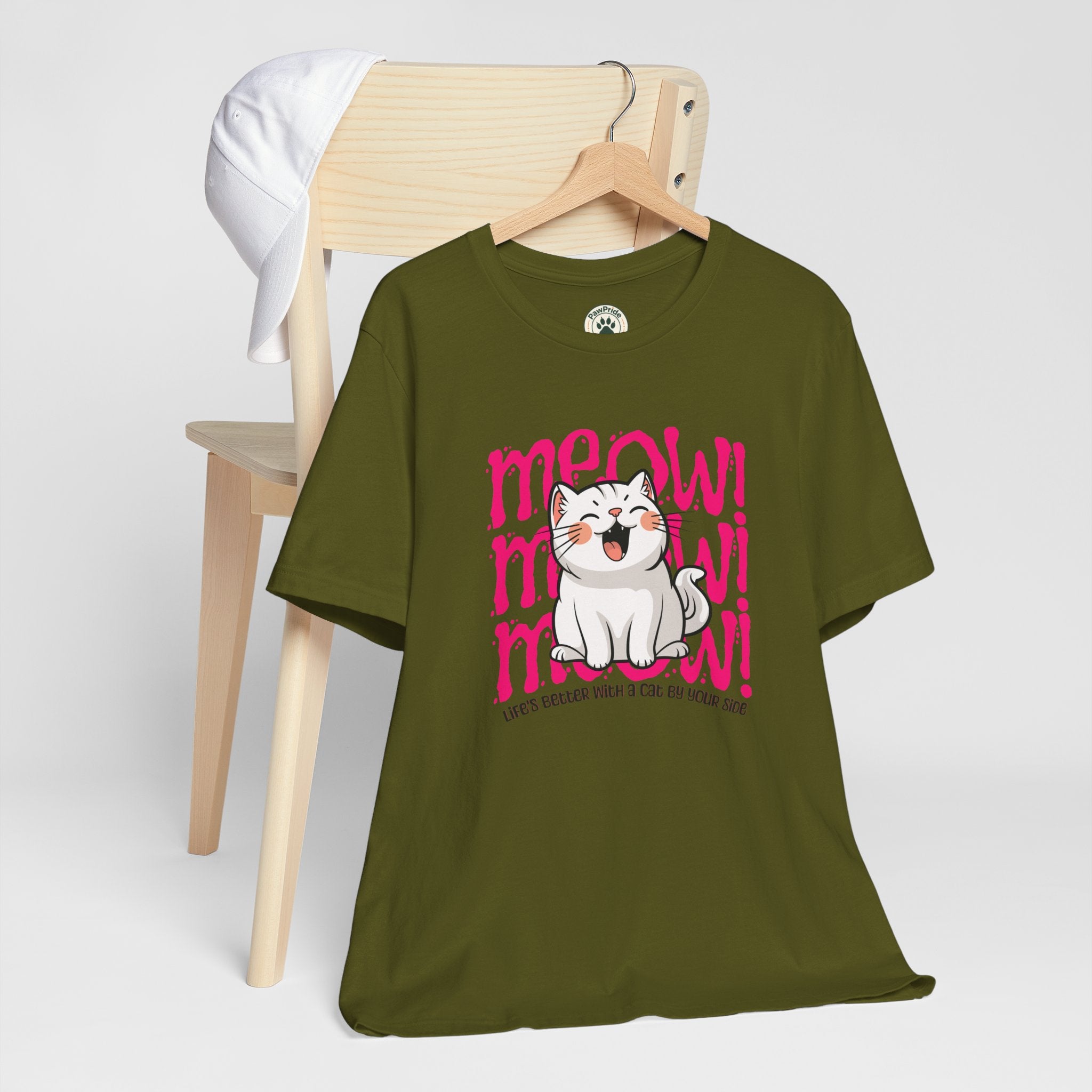 Meow Cat Graphic Tee — Cute Kawaii Cat "MEOW!" Shirt
