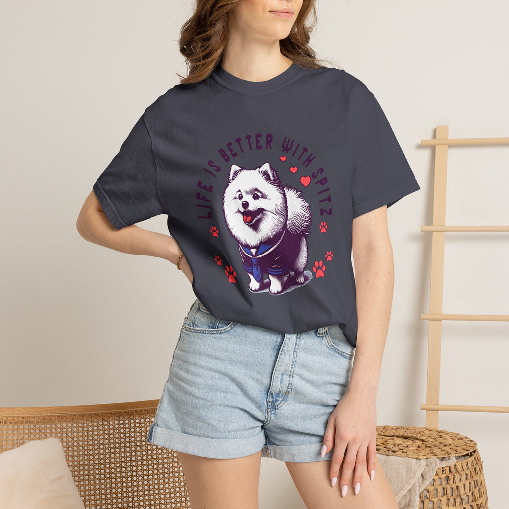 Spitz Love T-Shirt — "Life Is Better With Spitz" Cute Dog Graphic Tee