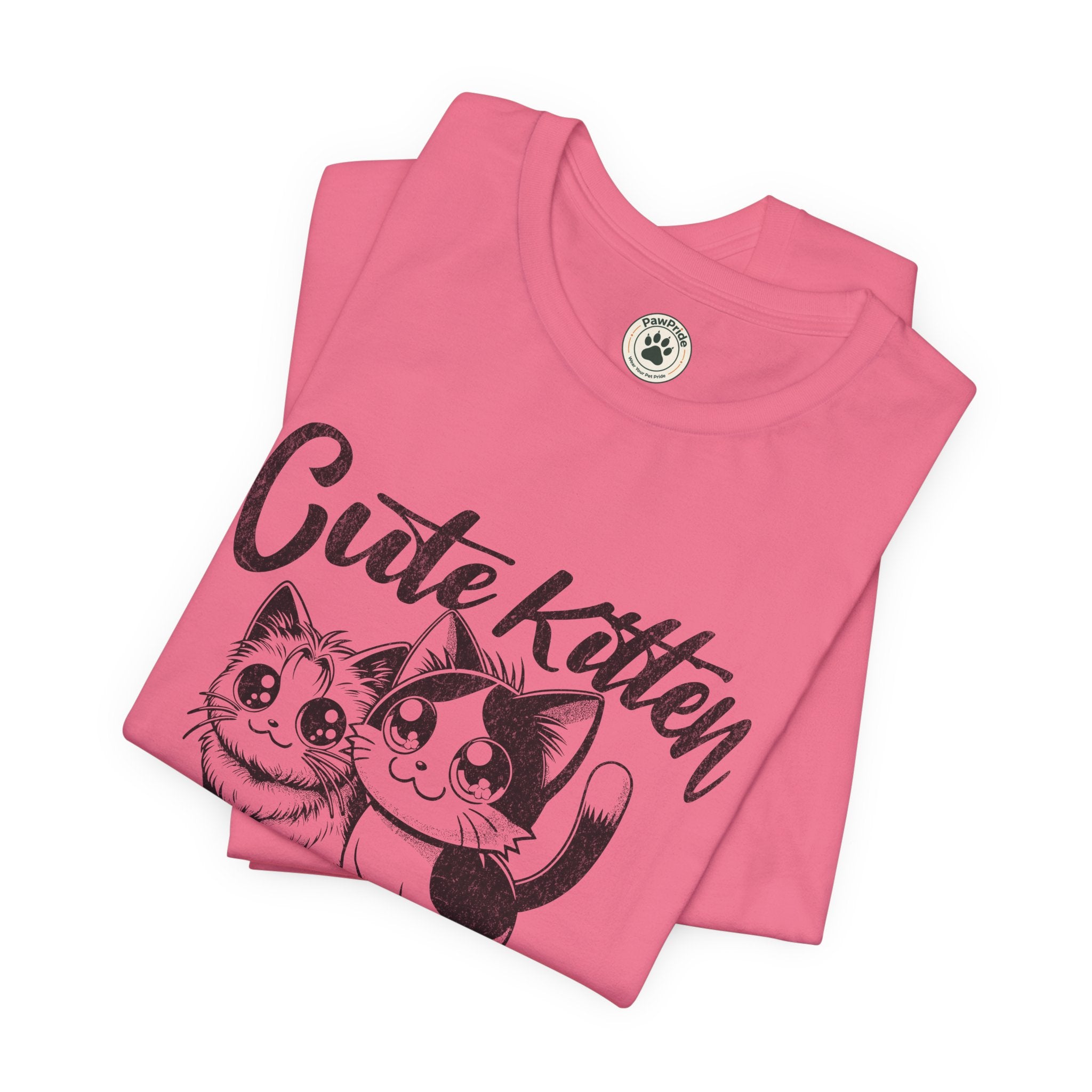 Cute Kitten T-Shirt — Vintage Black & White Cat Graphic Tee