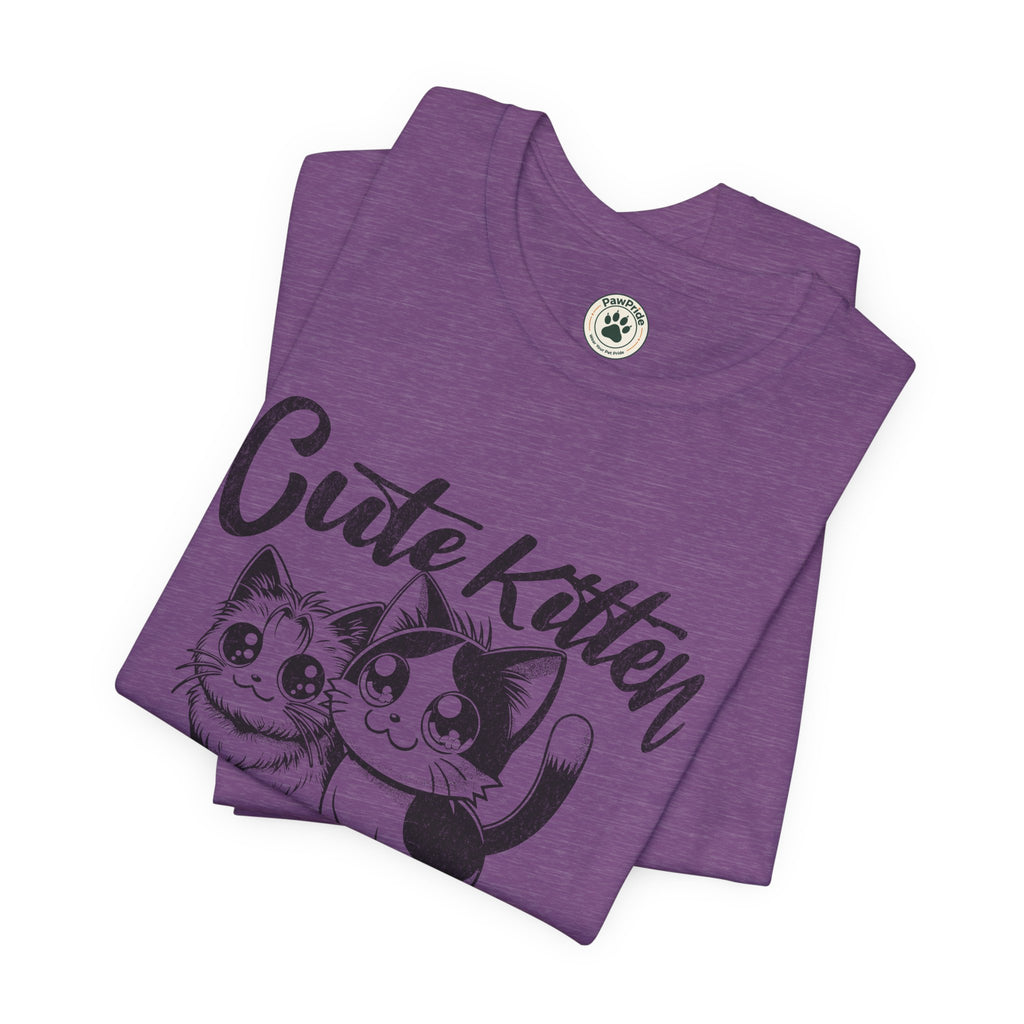 Cute Kitten T-Shirt — Vintage Black & White Cat Graphic Tee