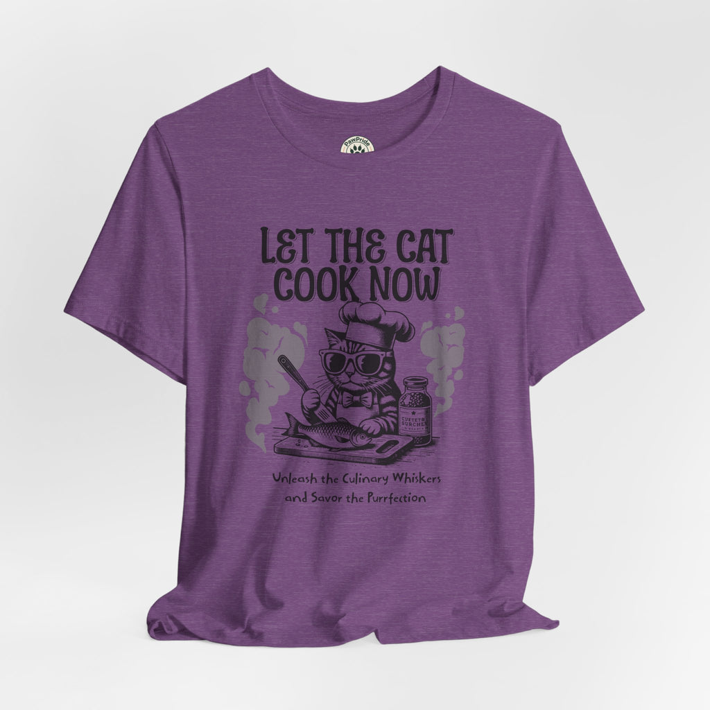 Let The Cat Cook Now T-Shirt — Funny Chef Cat Cooking Tee