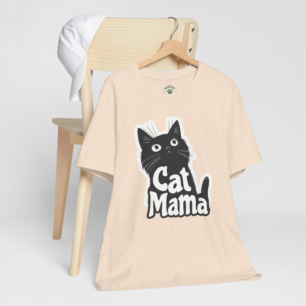 Cat Mama T-Shirt – Cute Black Cat Graphic Tee for Cat Lovers