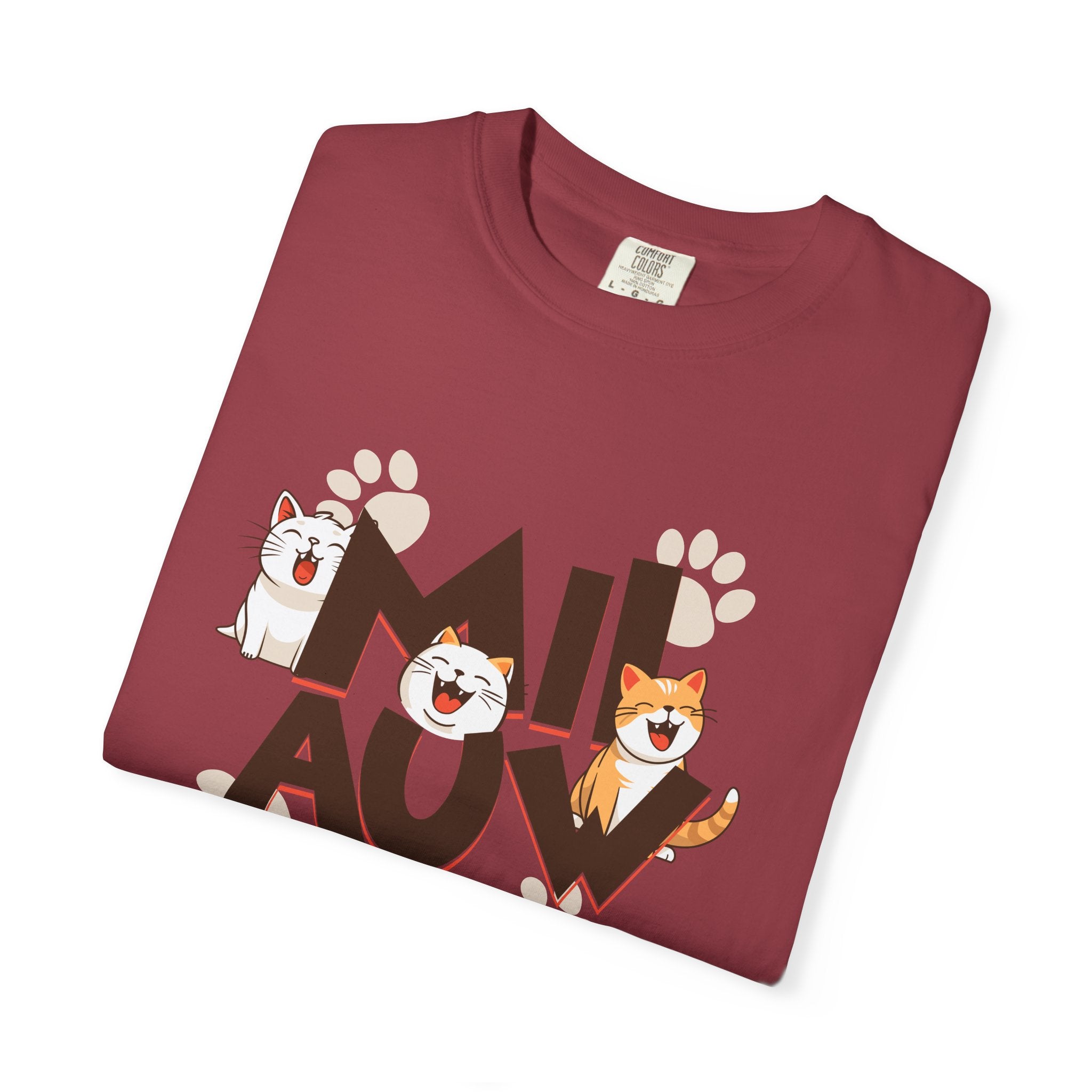 Cat Paw 'MIAOU' Graphic T-Shirt — Cute Cat Lover Tee