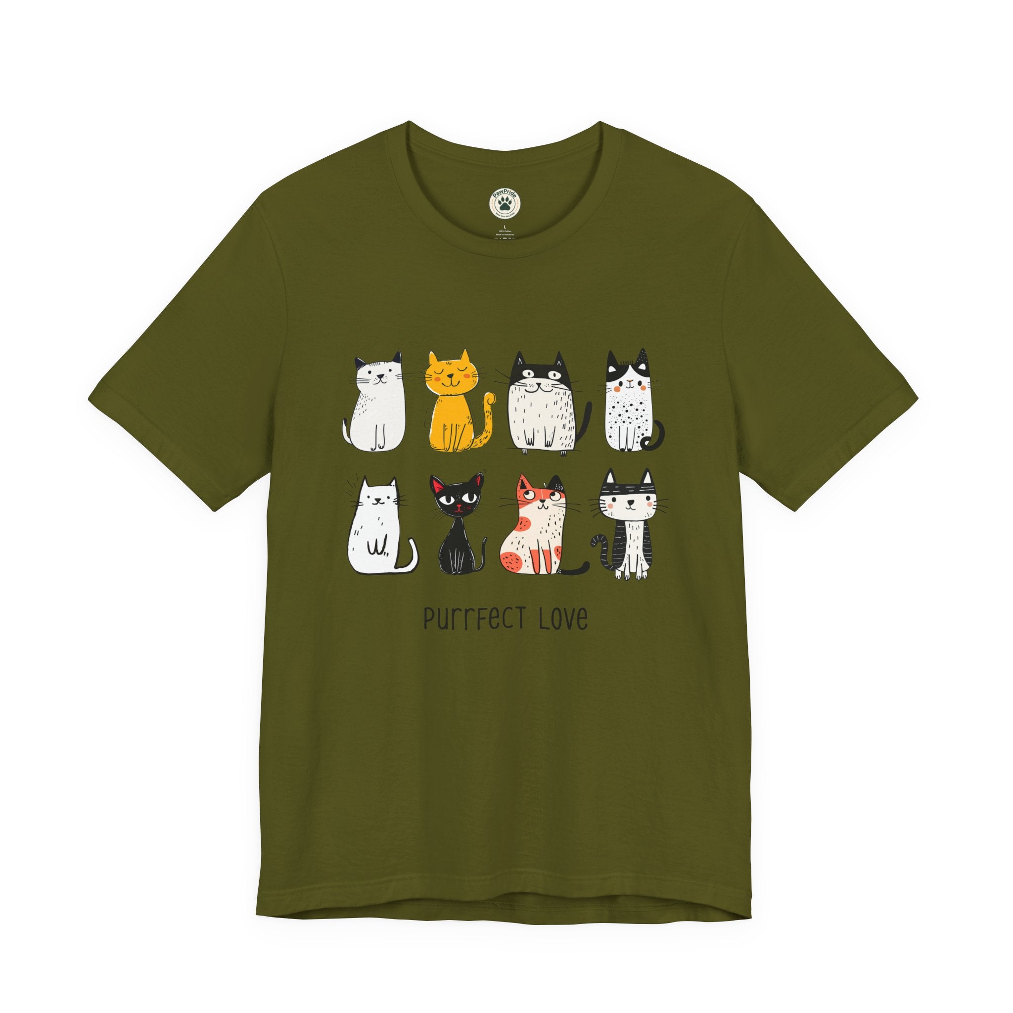 Purrfect Love Cat T-Shirt — Cute Cartoon Cats Tee for Cat Lovers