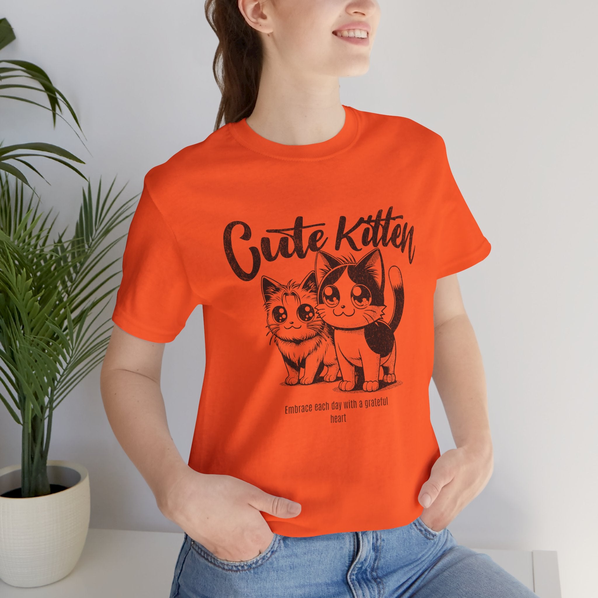 Cute Kitten T-Shirt — Vintage Black & White Cat Graphic Tee