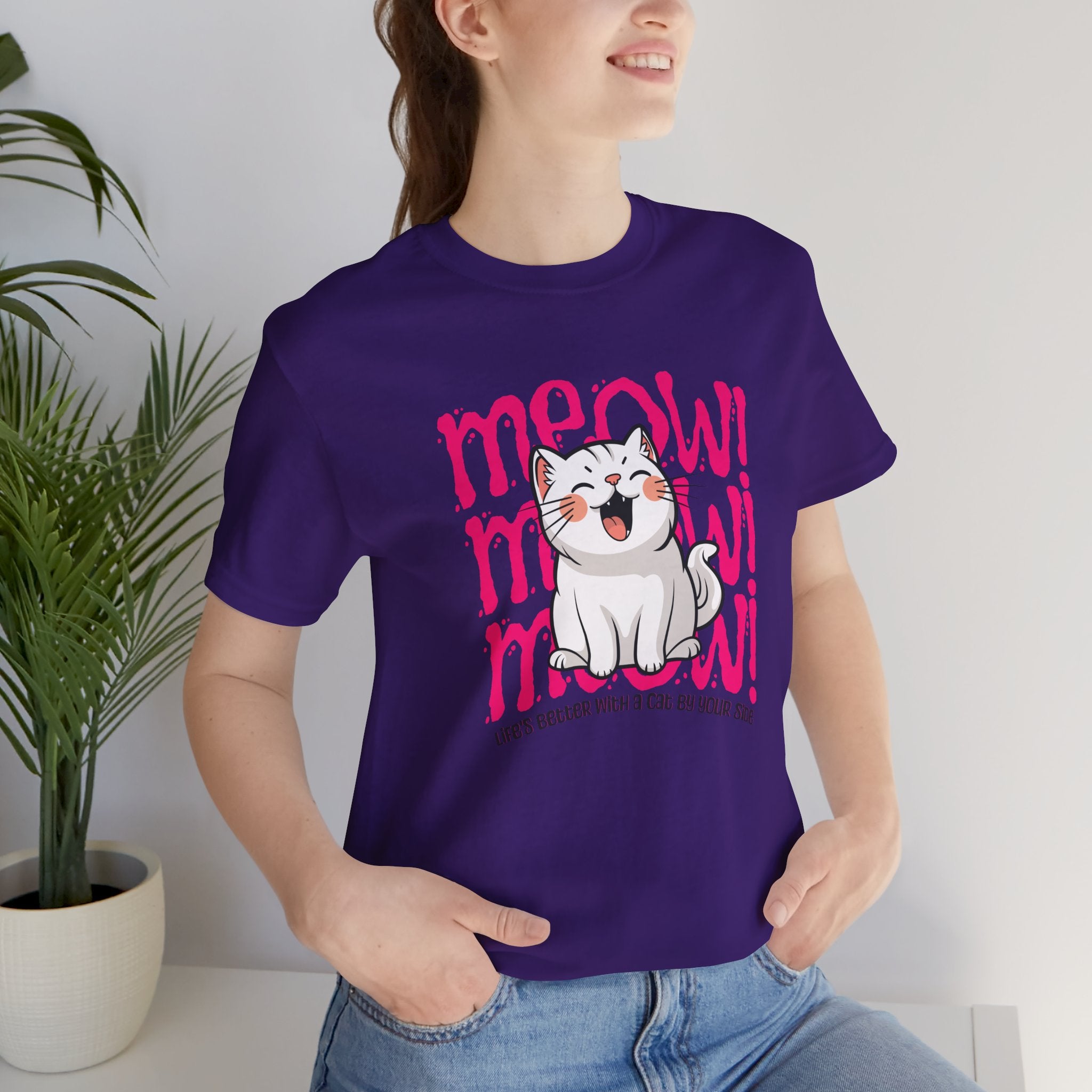 Meow Cat Graphic Tee — Cute Kawaii Cat "MEOW!" Shirt