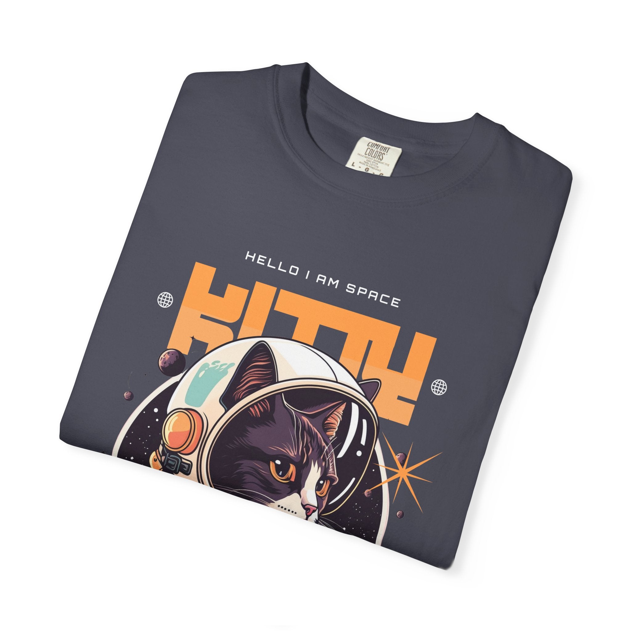 Astronaut Cat T-Shirt — "Hello I Am Space" Retro Spacecat Tee