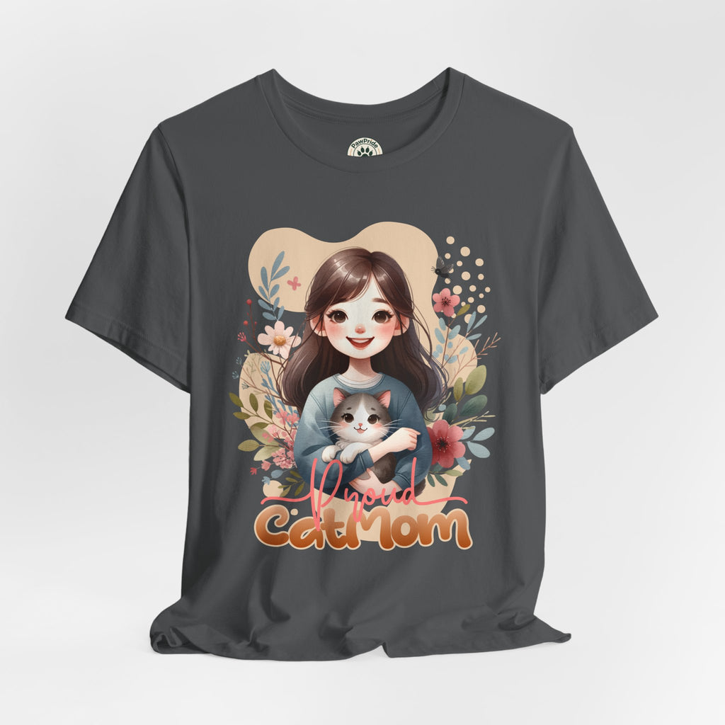Cat Mom T-Shirt — Cute Floral Illustration Tee for Women Cat Lovers