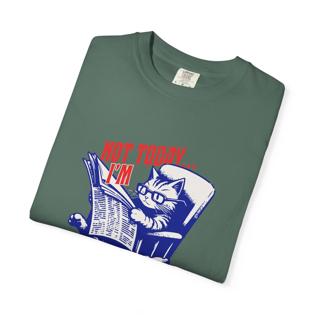 Cat Reading T-Shirt — "Not Today... I'm Busy Right Now" Vintage Graphic Tee
