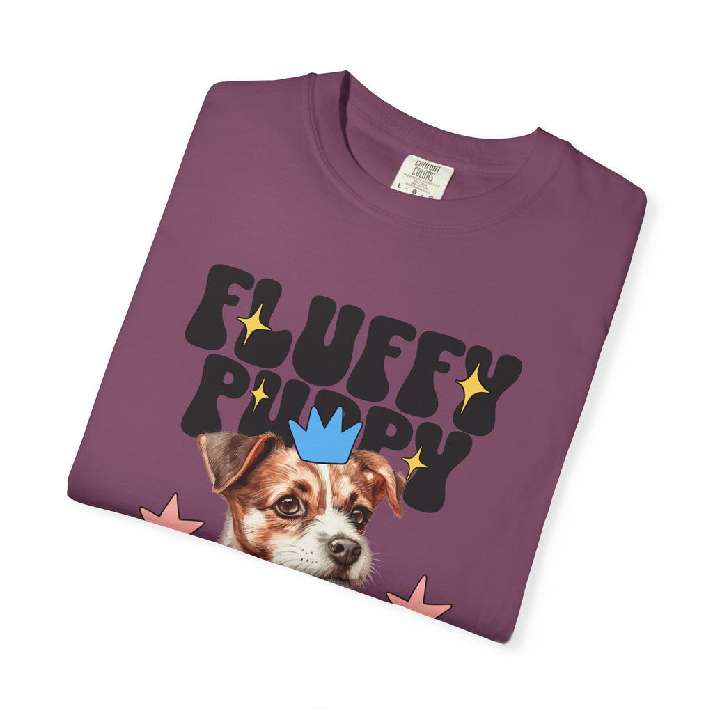 Fluffy Puppy Graphic T-Shirt — Cute Dog Portrait Tee