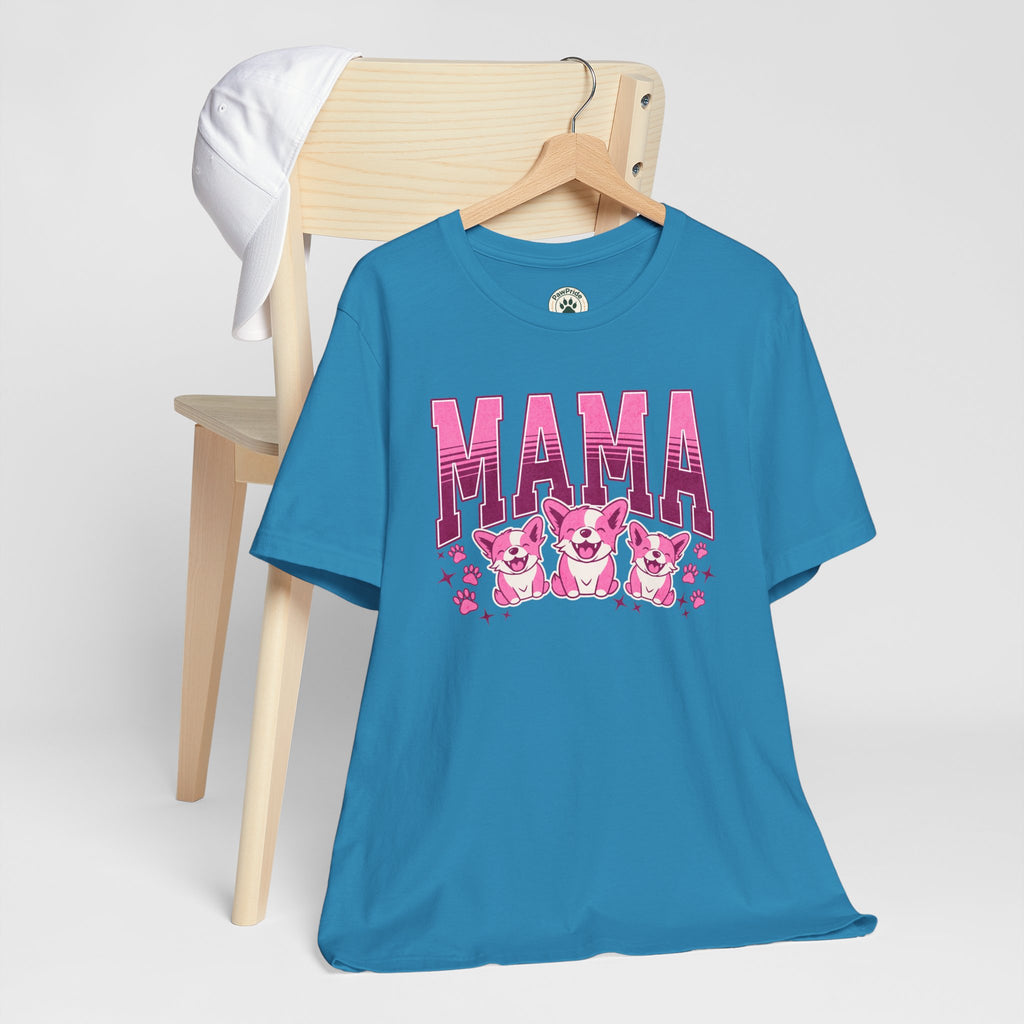 Mama Tee — Pink Corgi Mom Graphic T-Shirt