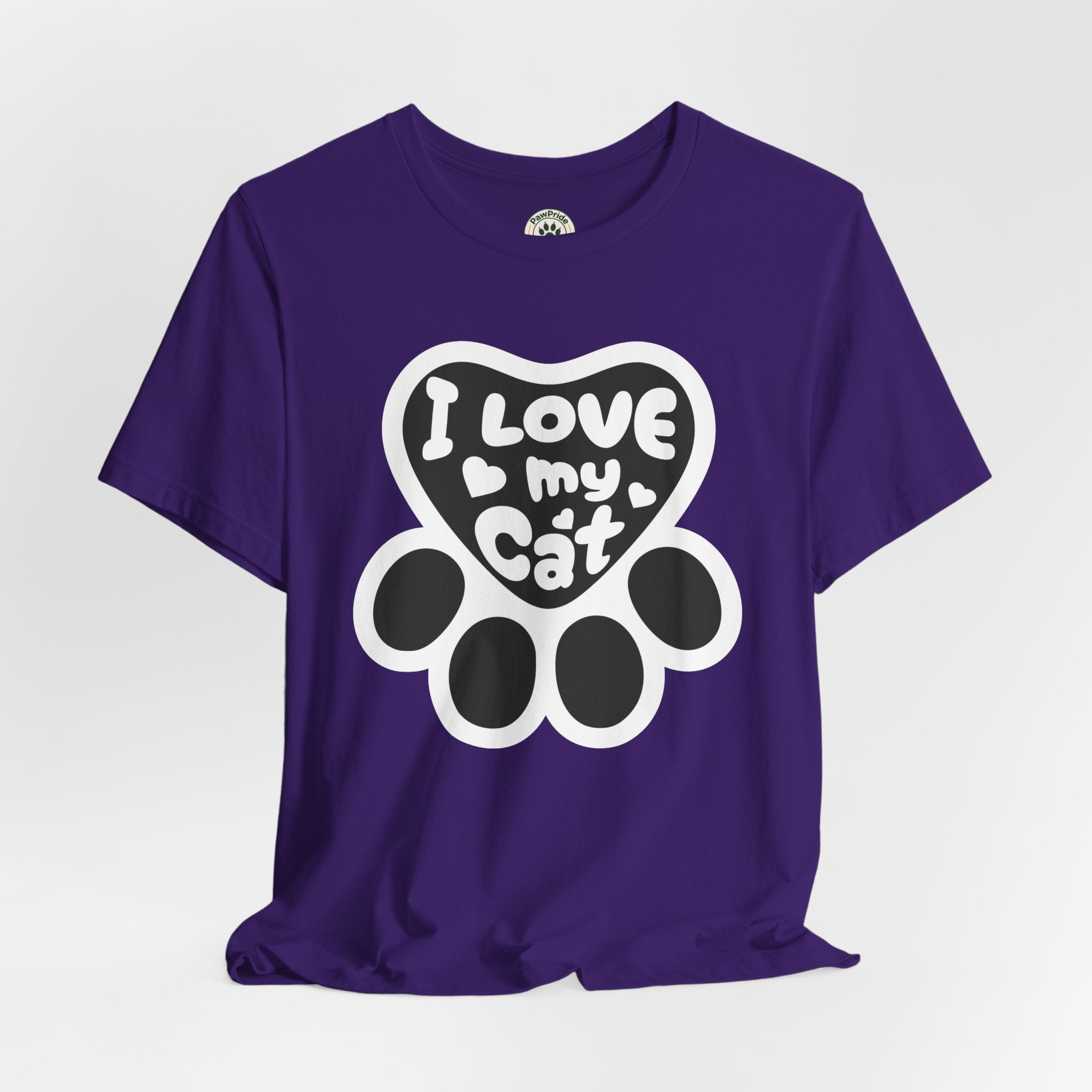 I Love My Cat Paw T-Shirt — Cute Cat Lover Tee