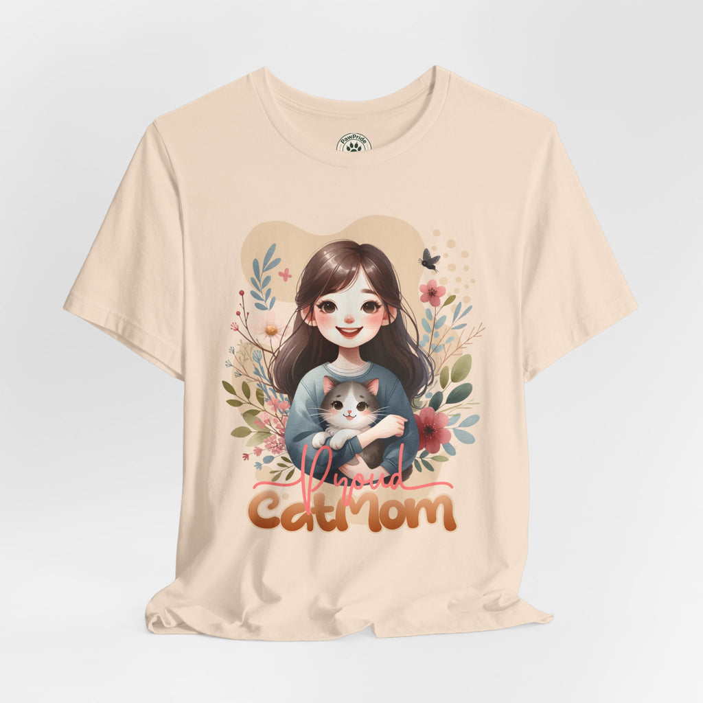 Cat Mom T-Shirt — Cute Floral Illustration Tee for Women Cat Lovers