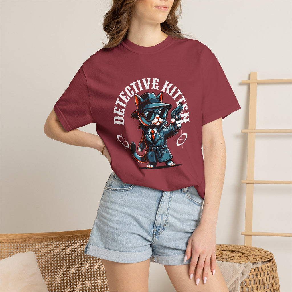 Detective Kitten T-Shirt — Cute Noir Cat Graphic Tee