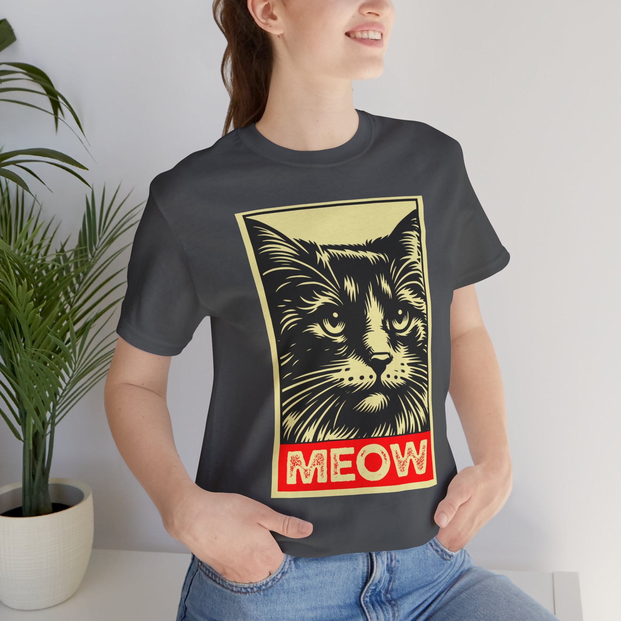 Meow Cat Portrait Tee — Graphic Cat Shirt