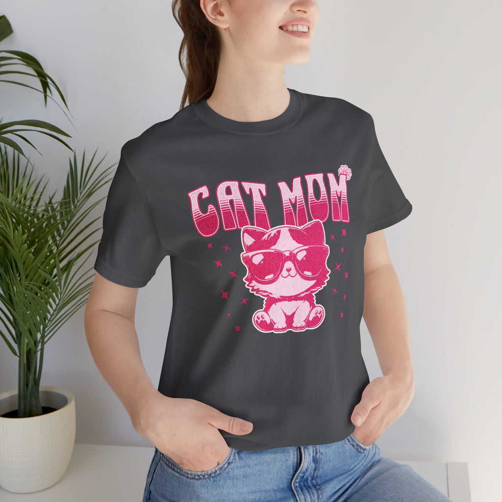 Cat Mom T-Shirt — Pink Cute Cat Graphic Tee