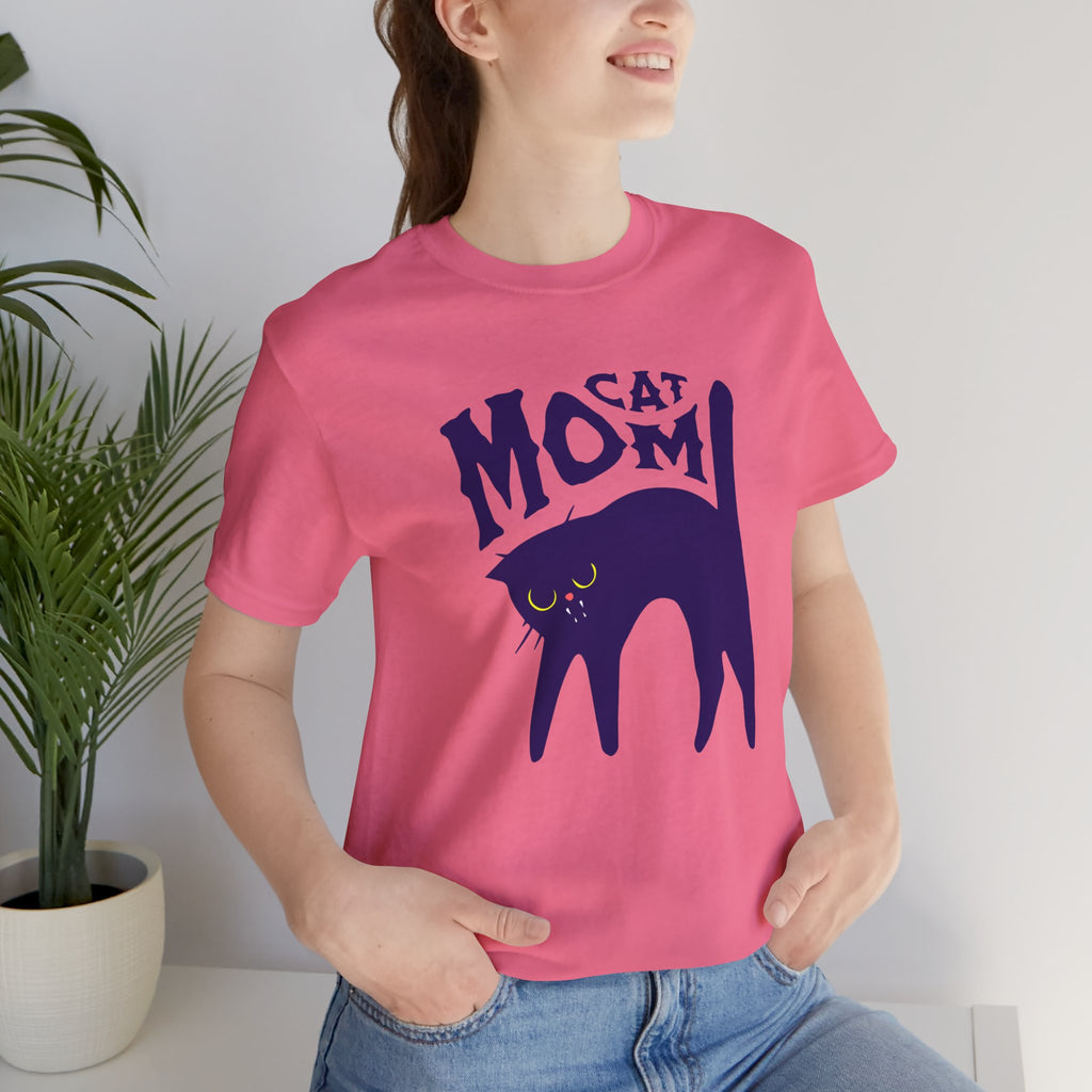 Cat Mom Graphic Tee — Cute Black Cat Illustration