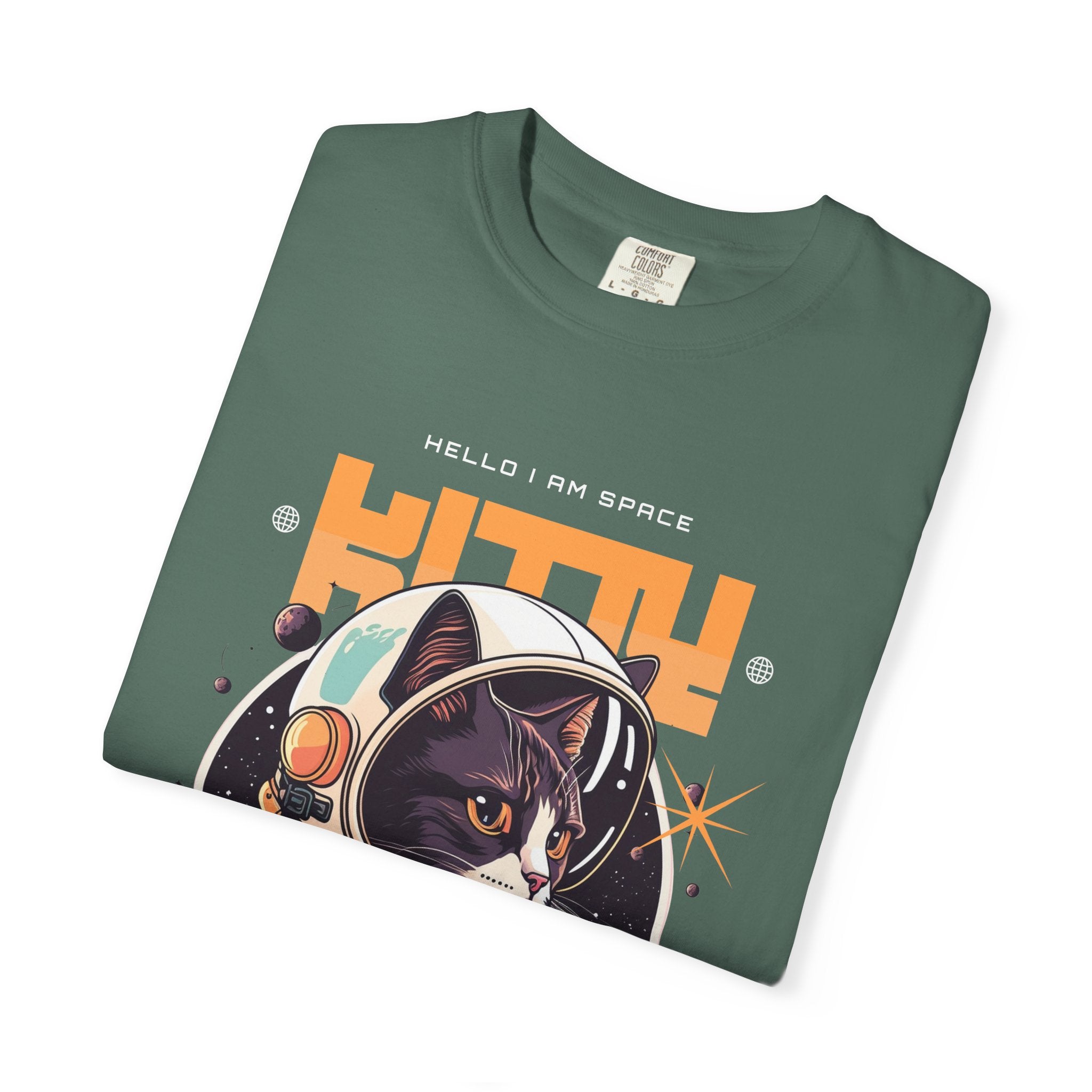 Astronaut Cat T-Shirt — "Hello I Am Space" Retro Spacecat Tee