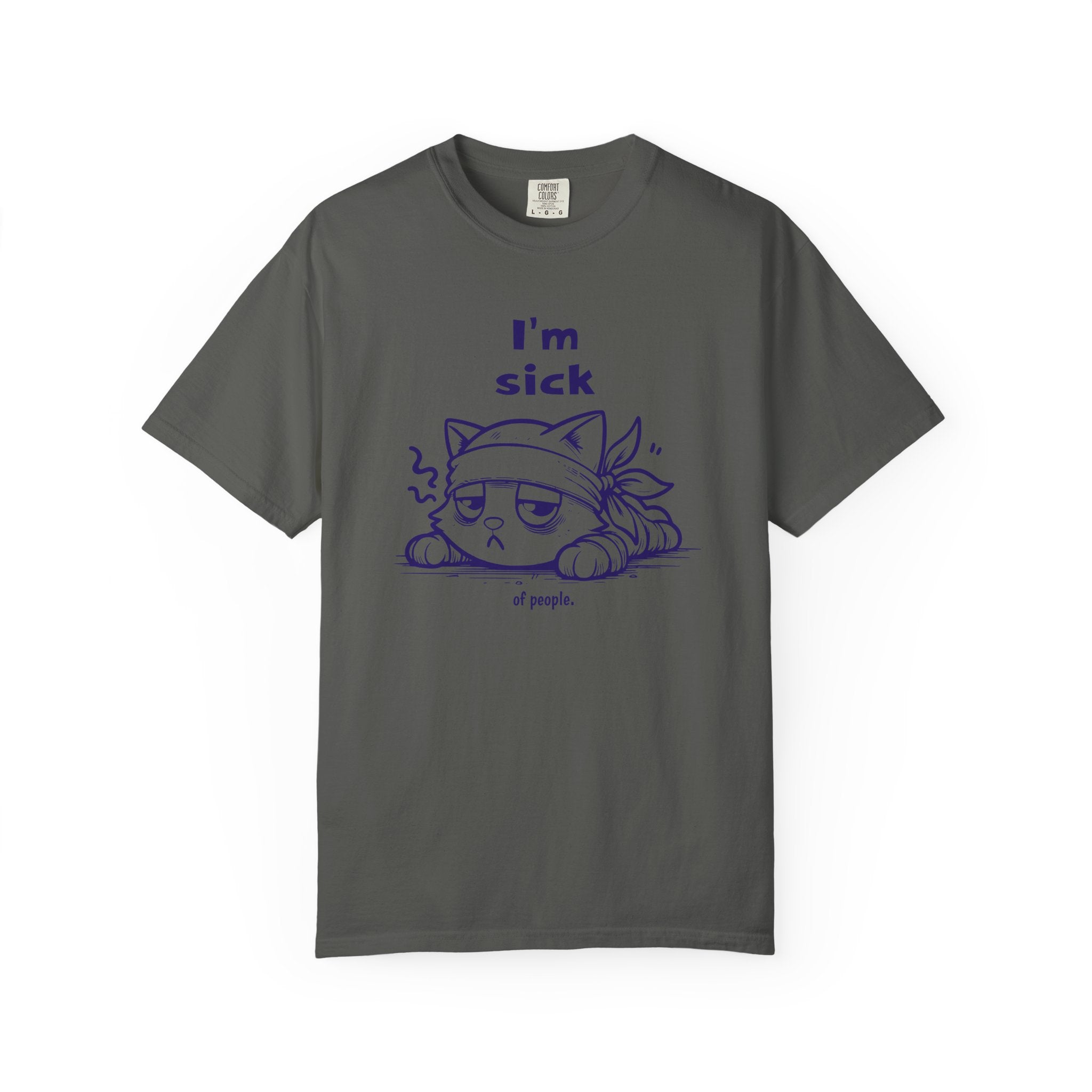 T-Shirt — “I’m Sick of People” Cute Grumpy Cat Graphic Tee