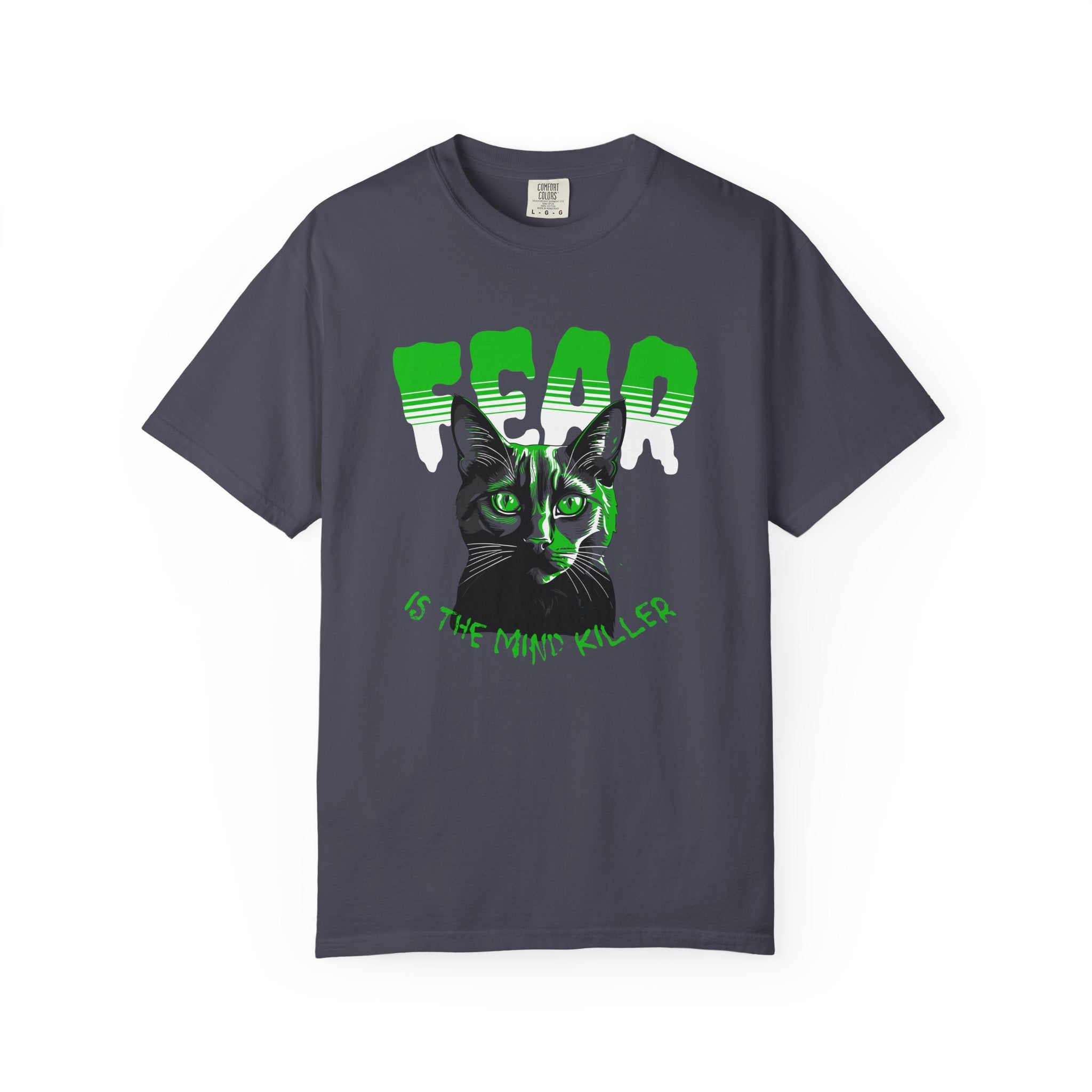 Dead Cat Graphic T-Shirt — “Dead is the New Killer” Retro Neon Cat Tee
