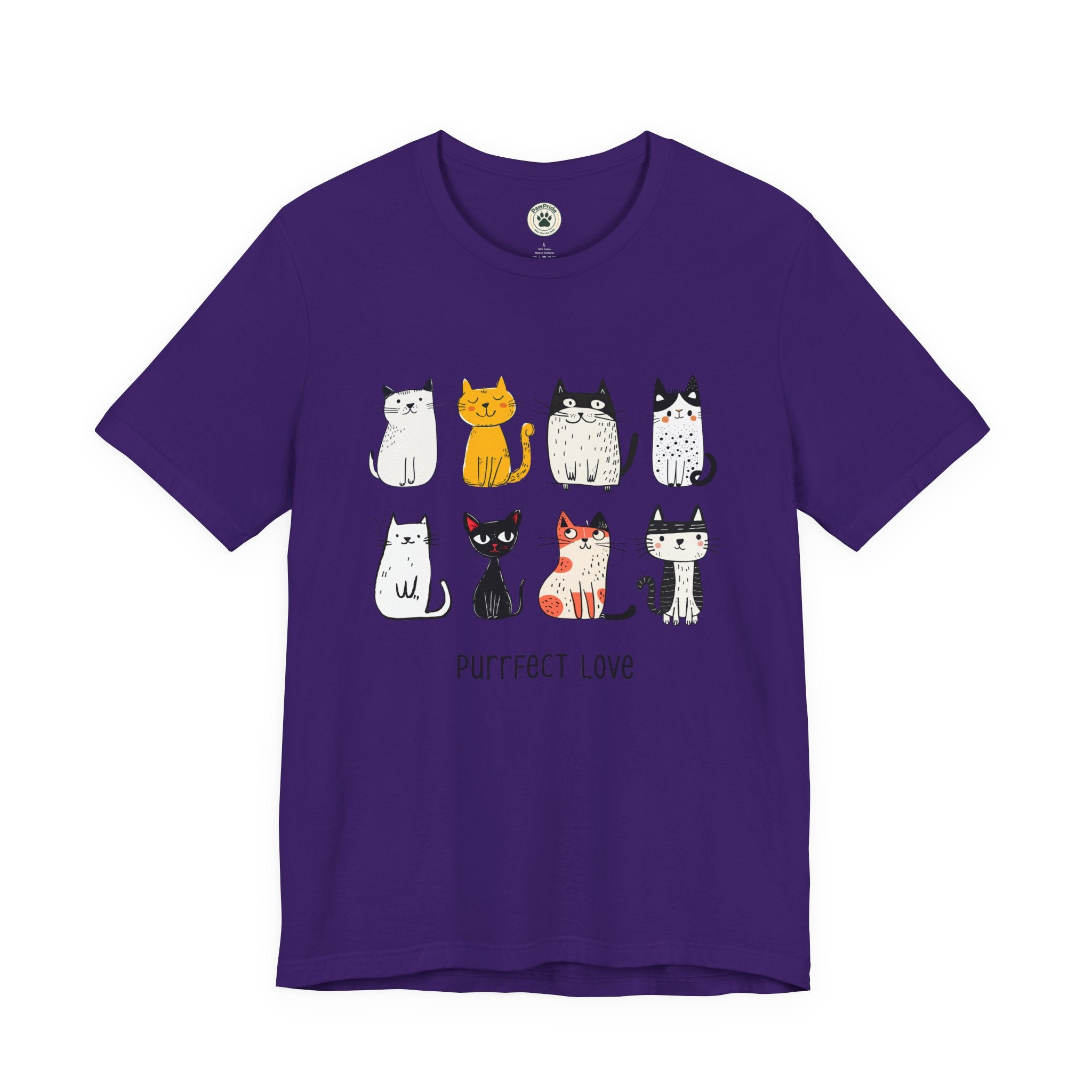 Purrfect Love Cat T-Shirt — Cute Cartoon Cats Tee for Cat Lovers