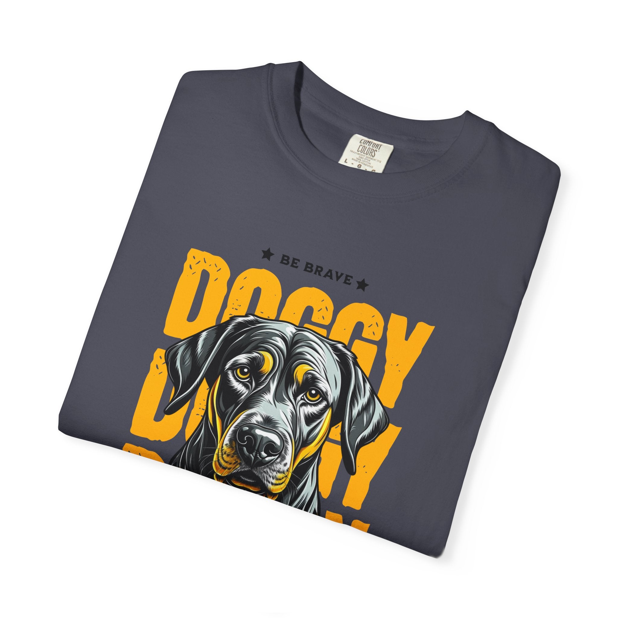 Doggy Doggy T-Shirt — Retro Black Lab Graphic Tee ('Be Brave')