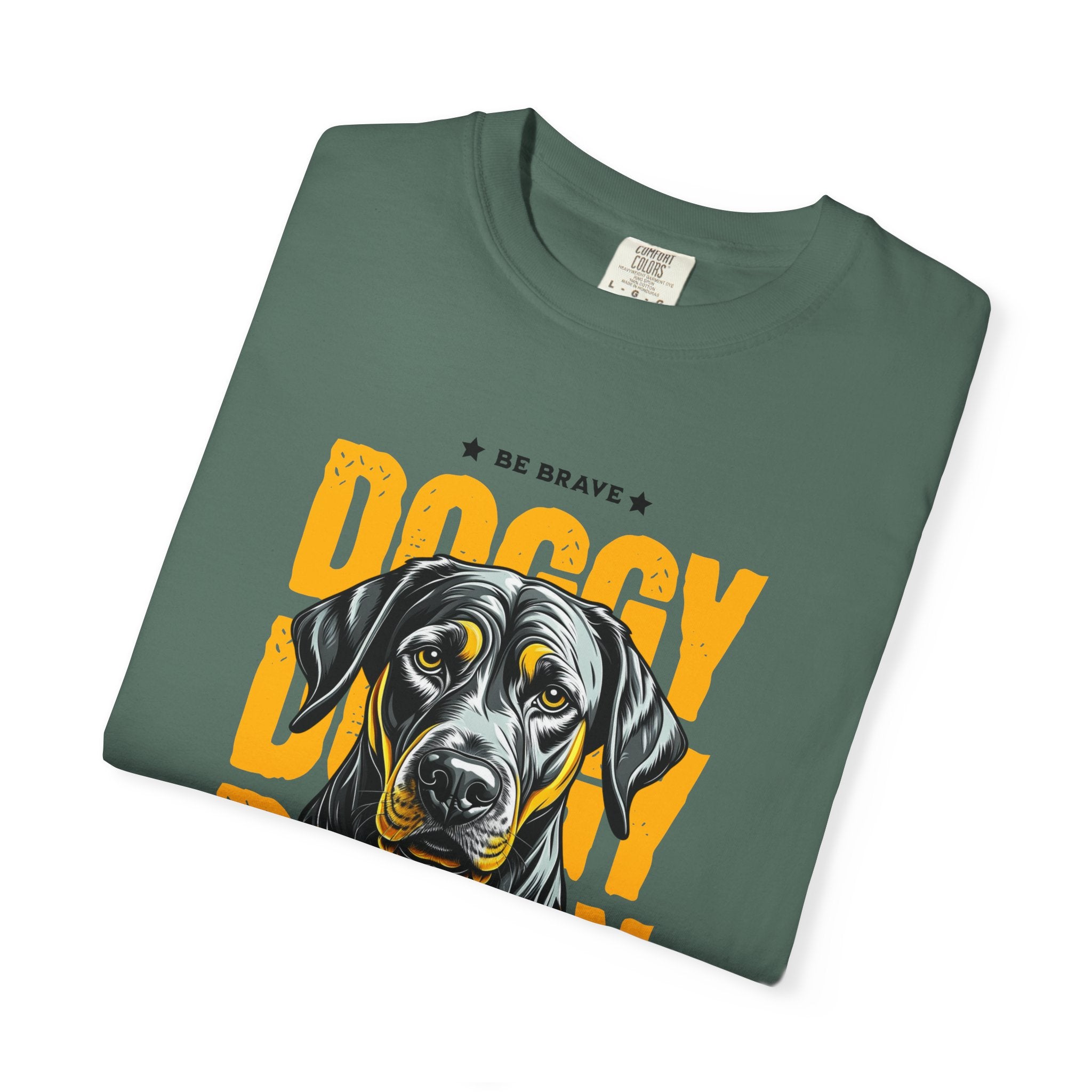 Doggy Doggy T-Shirt — Retro Black Lab Graphic Tee ('Be Brave')