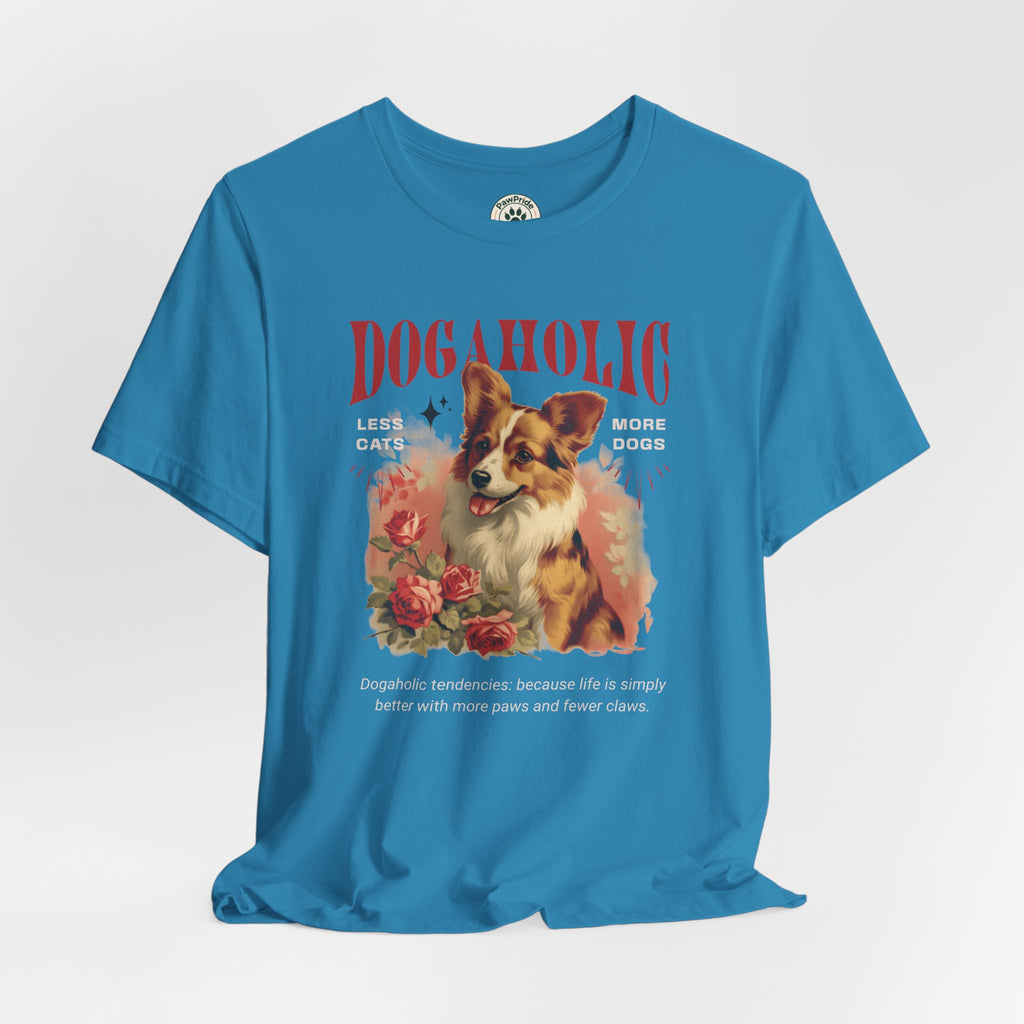 Dogaholic Graphic Tee — Vintage Floral Dog Lover T-Shirt