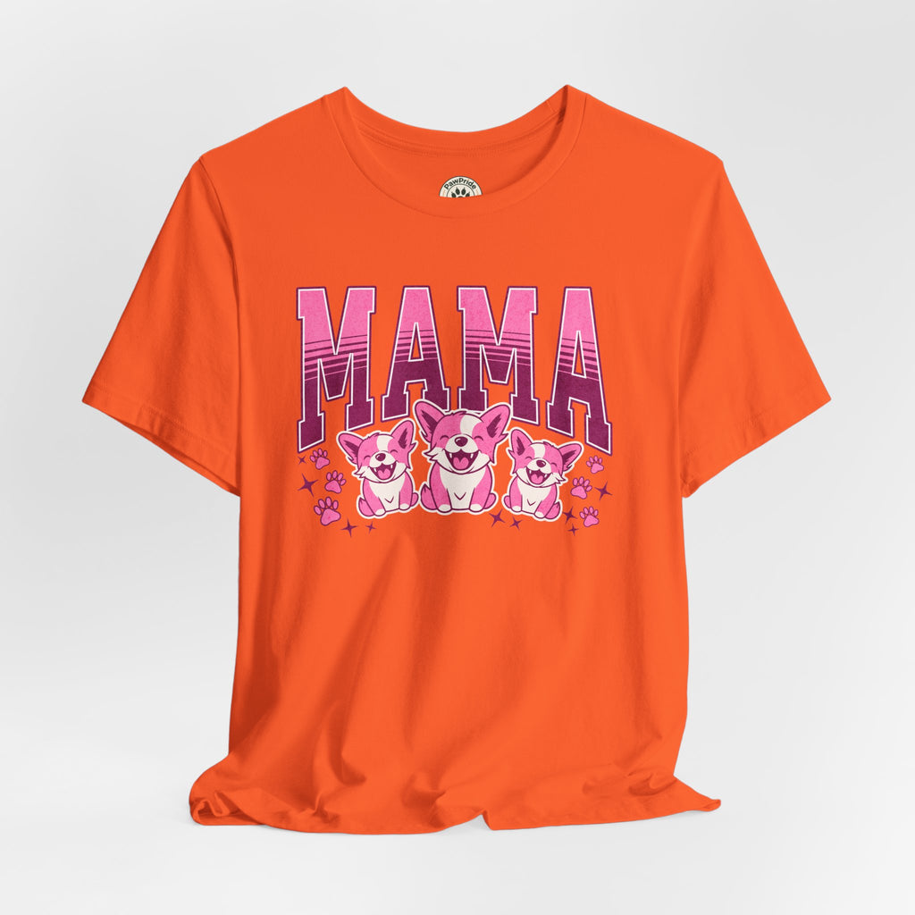 Mama Tee — Pink Corgi Mom Graphic T-Shirt